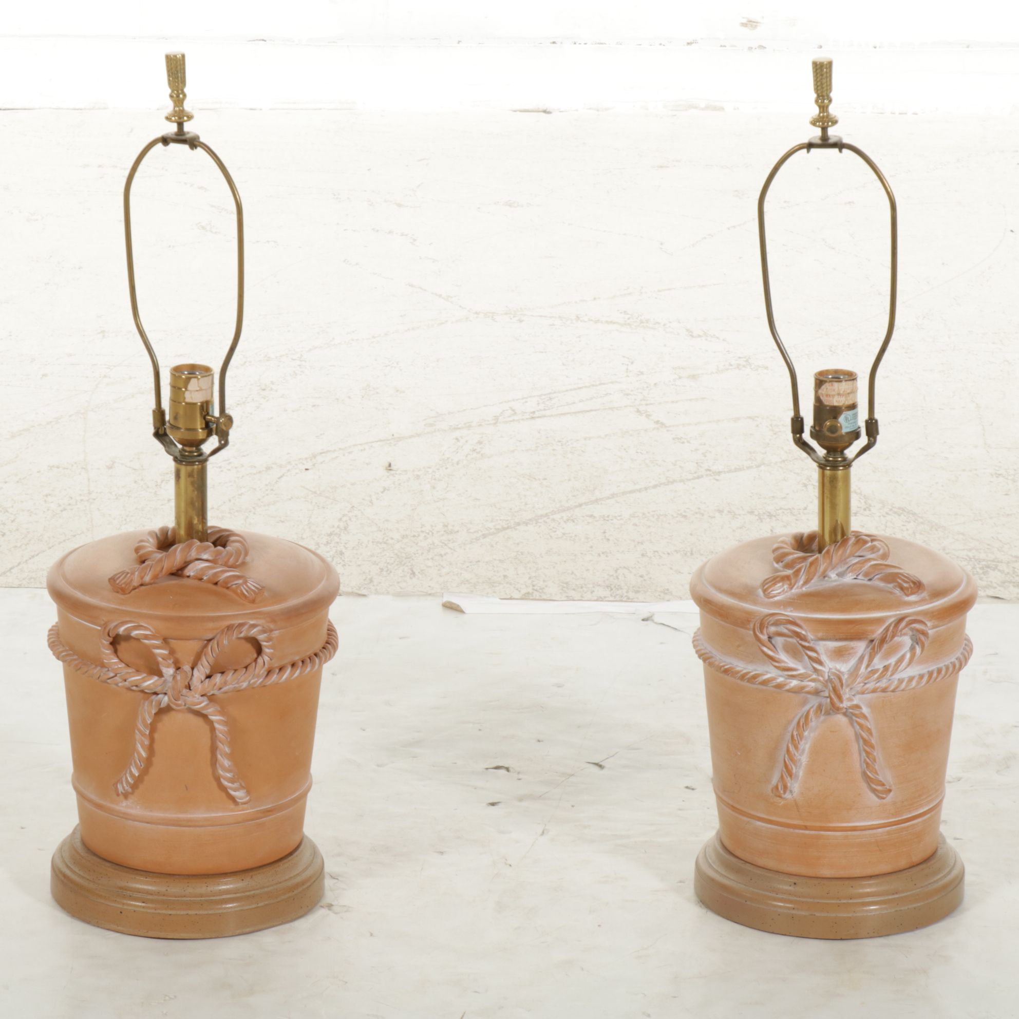 Pair of Ethan Allen Table Lamps with Terracotta Bases