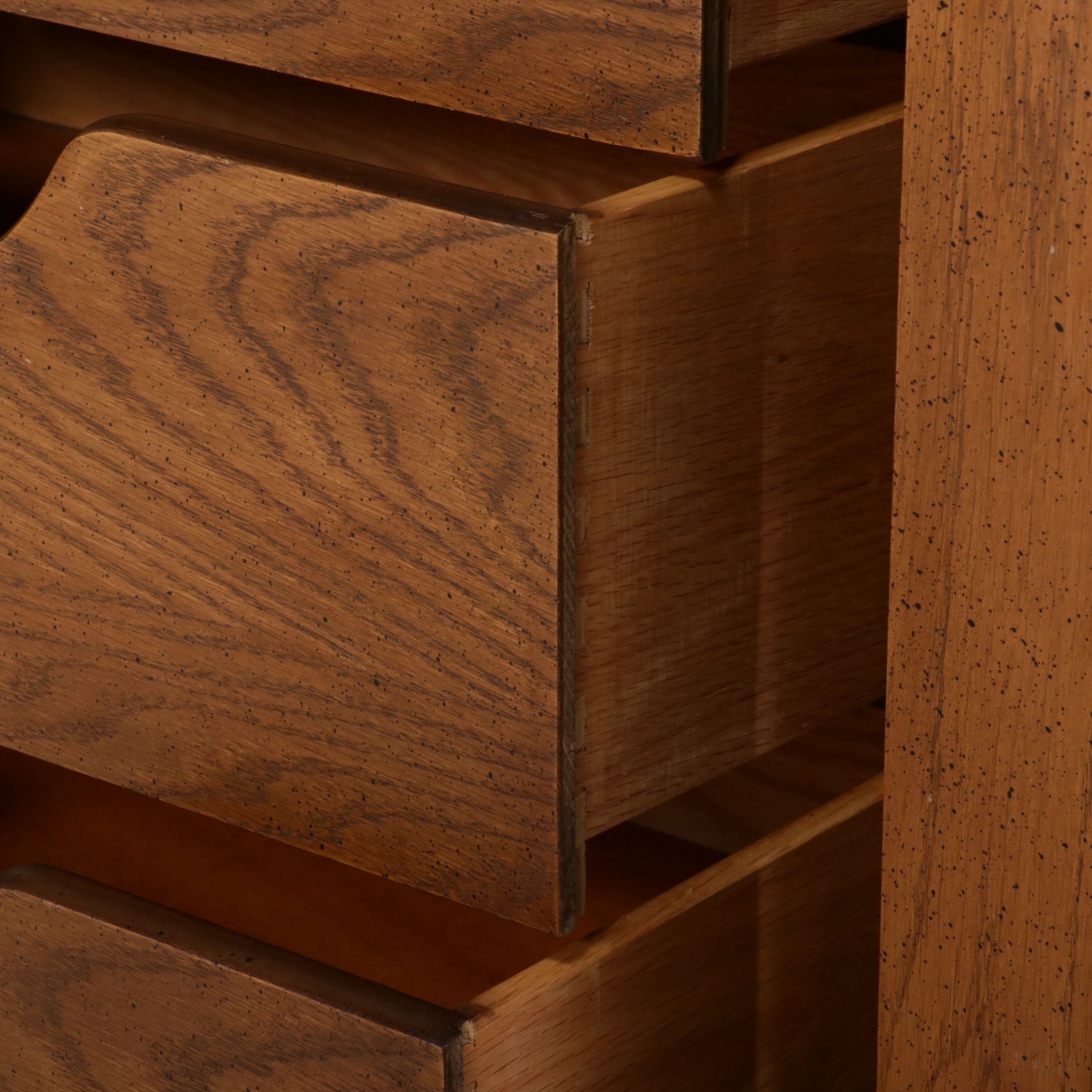 Mediterranean Style Oak Two-Piece Armoire on Chest