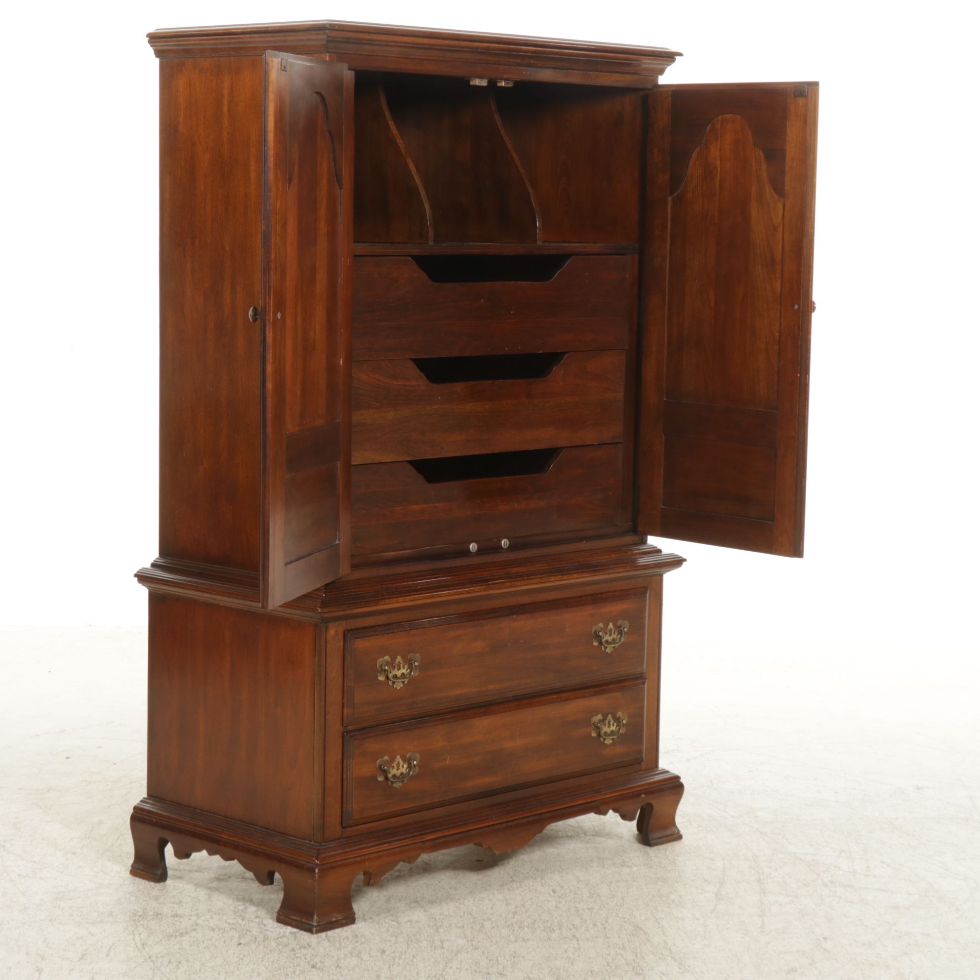 Mount Vernon Federal Style Cherry Armoire, Late 20th Century