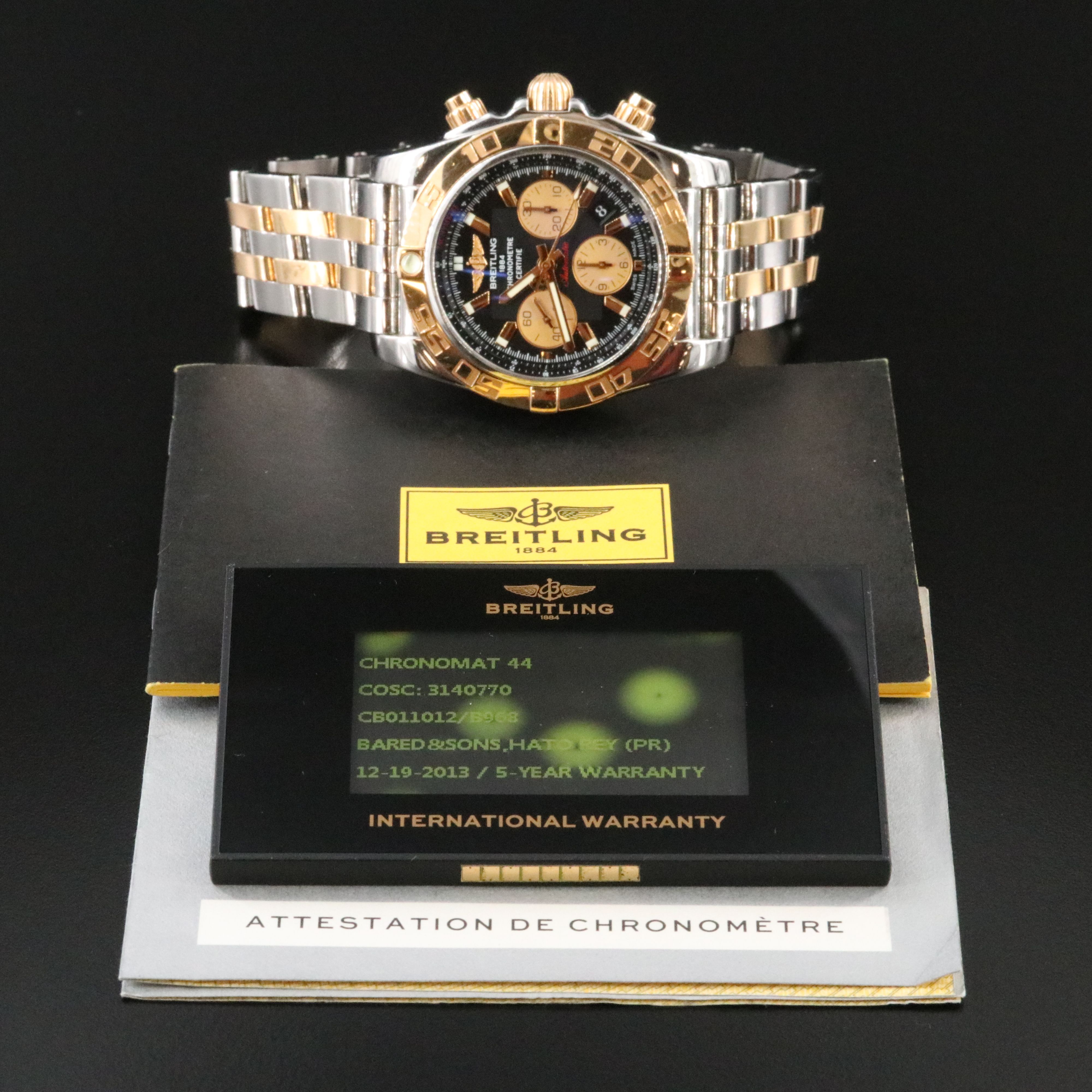 2013 Breitling Chronomat 44 Stainless Steel & Yellow Gold Chronograph Watch