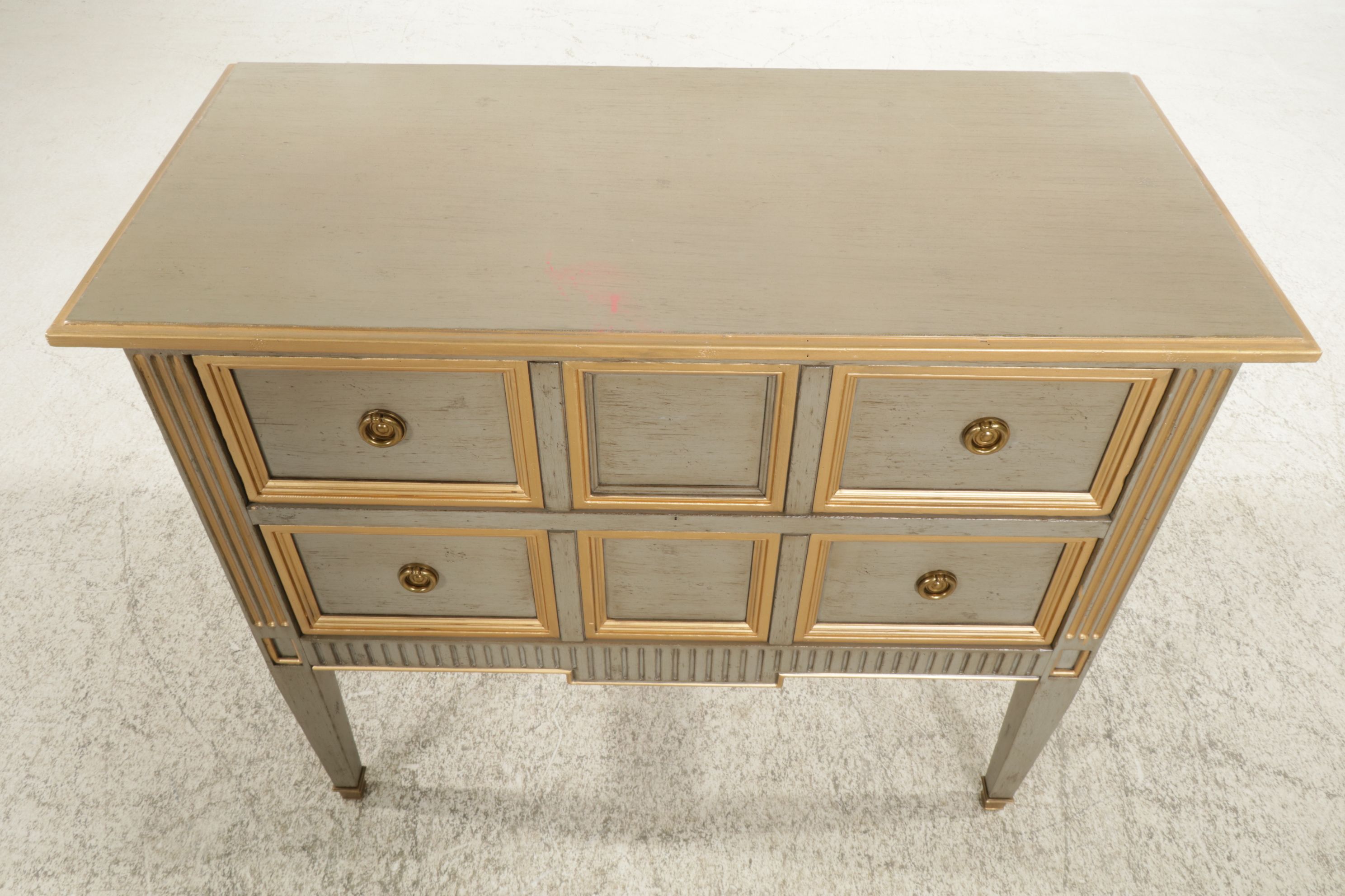 Hickory-White Louis XVI Style Paint Decorated Night Stand