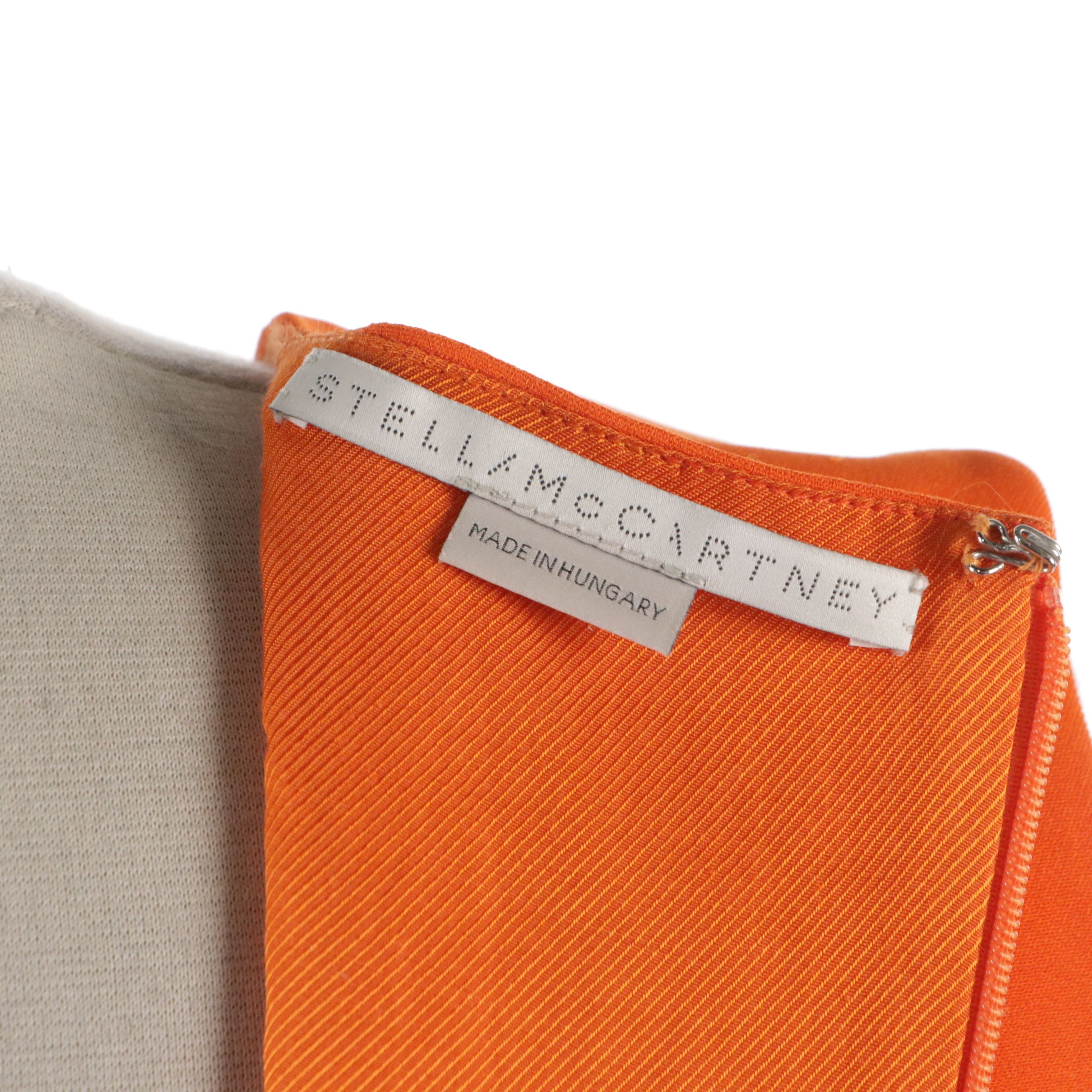 Stella McCartney Plunging Neckline Cocktail Dress in Orange Stretch Jersey