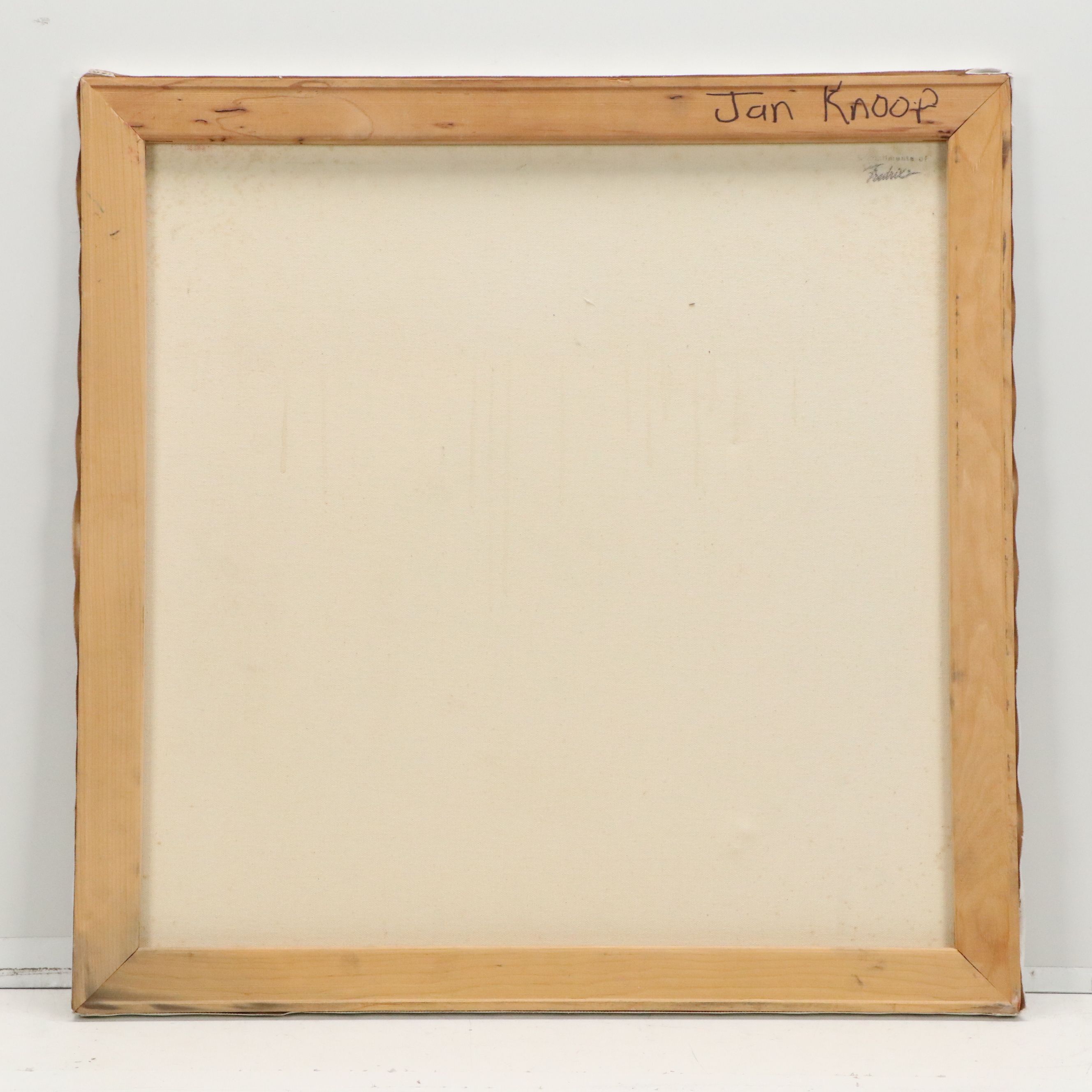 January M. Knoop Acrylic Painting of Animals in Sphere, Late 20th Century