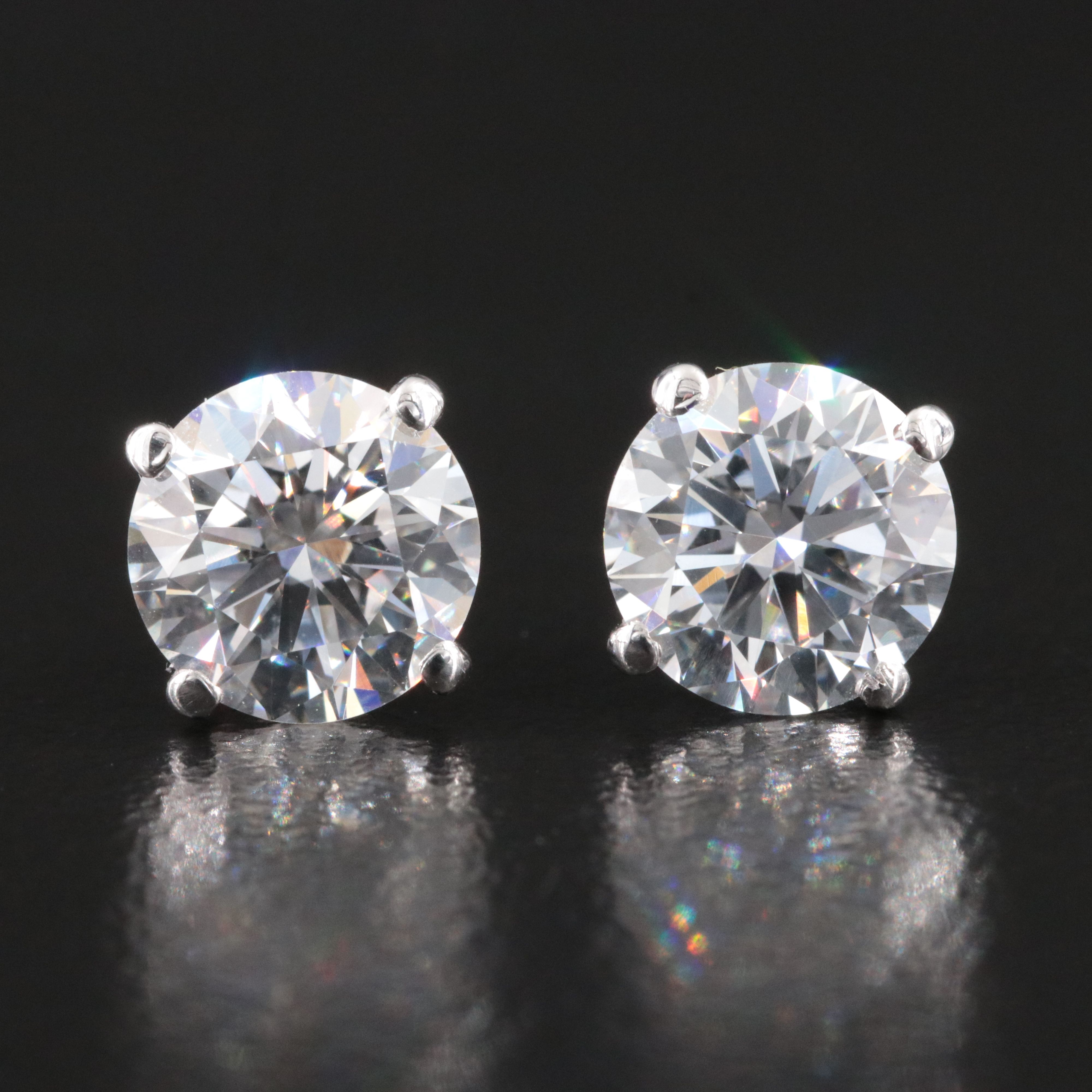 14K 3.03 CTW Lab Grown Diamond Stud Earrings with IGI Jewelry Report