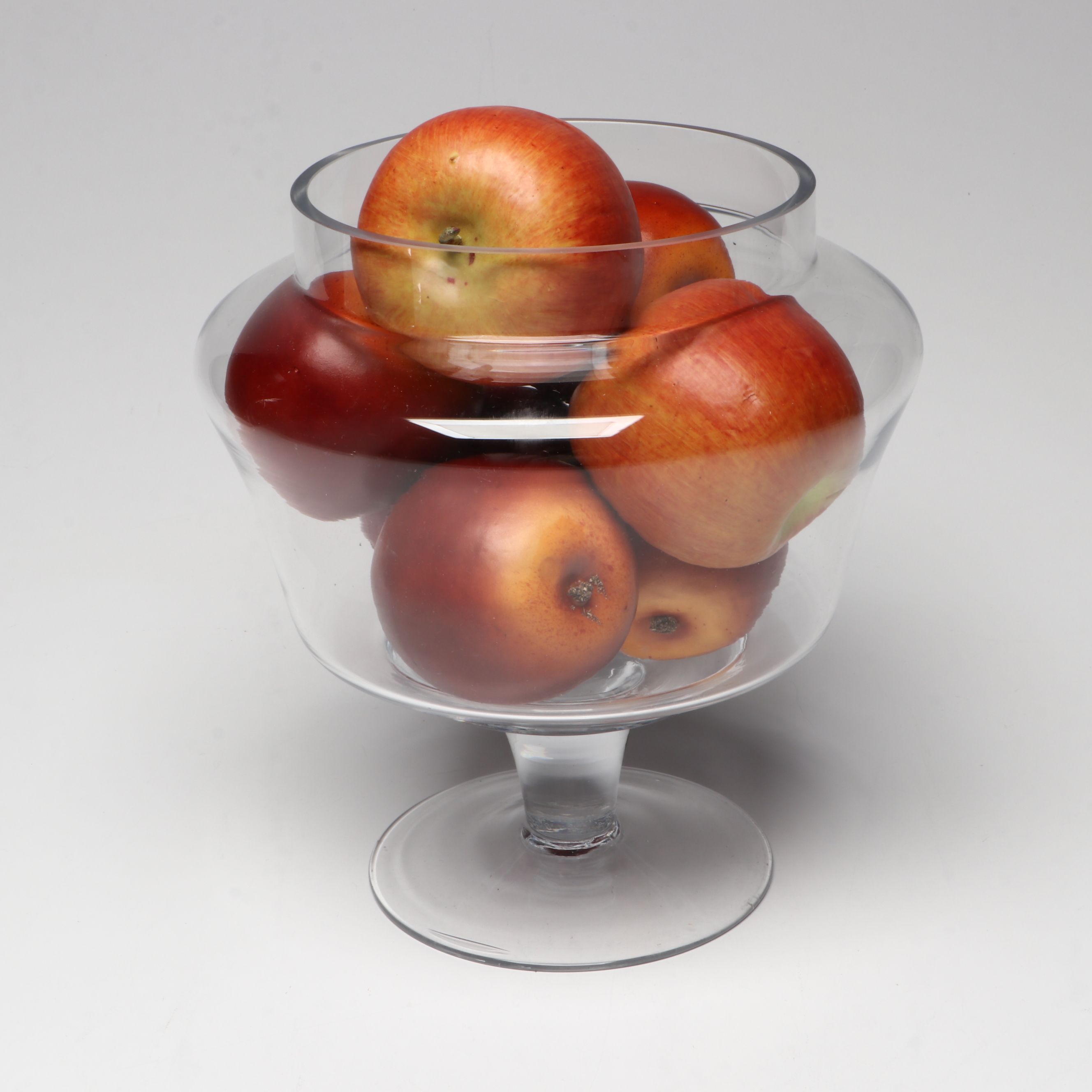 Footed Glass Apothecary Jars with Artificial Fruit