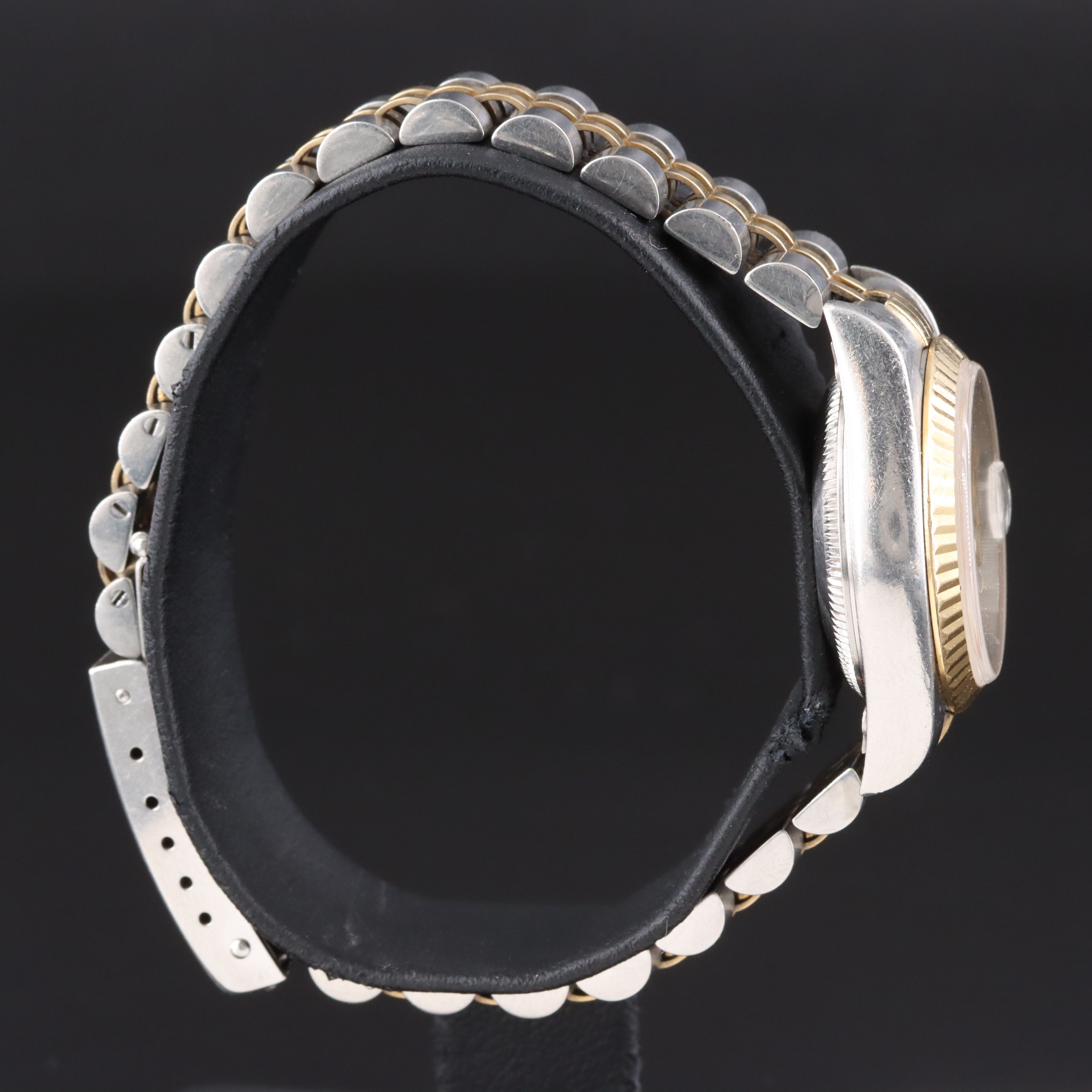 2001 Rolex Silver Tapestry Dial 18K & Steelinox Datejust Model 79173 Watch