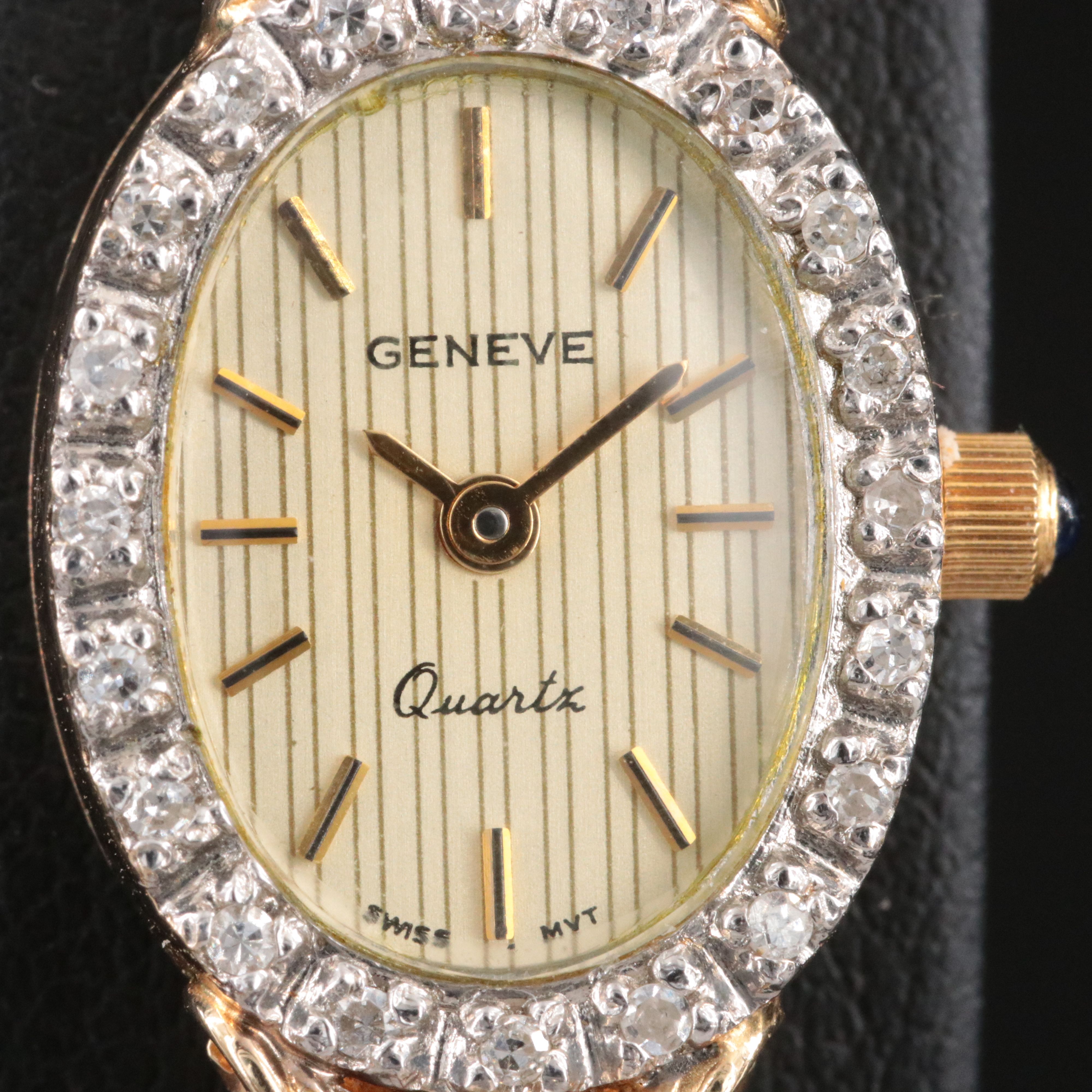 14K Diamond Geneve Quartz Watch