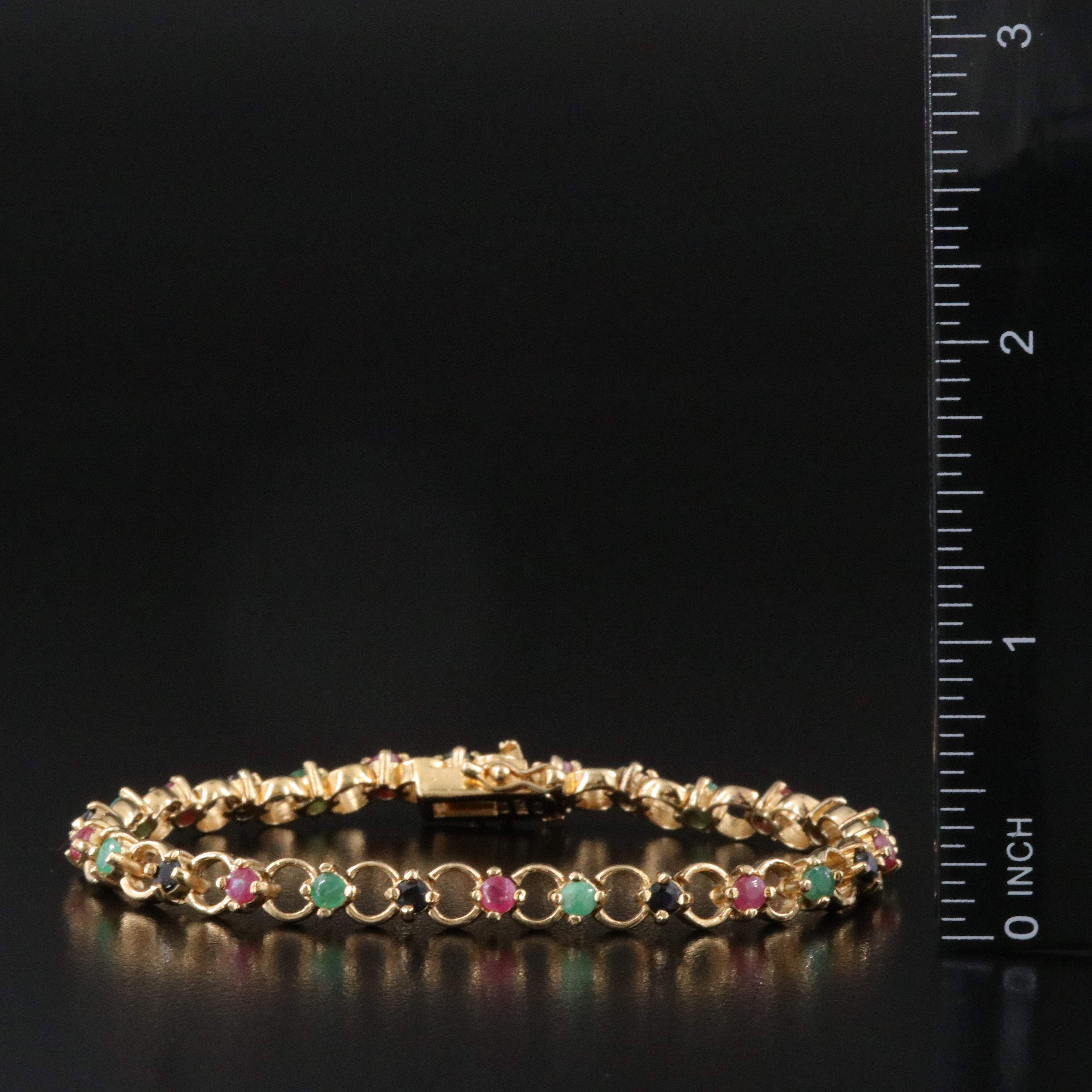 Sterling Ruby, Emerald and Sapphire Bracelet