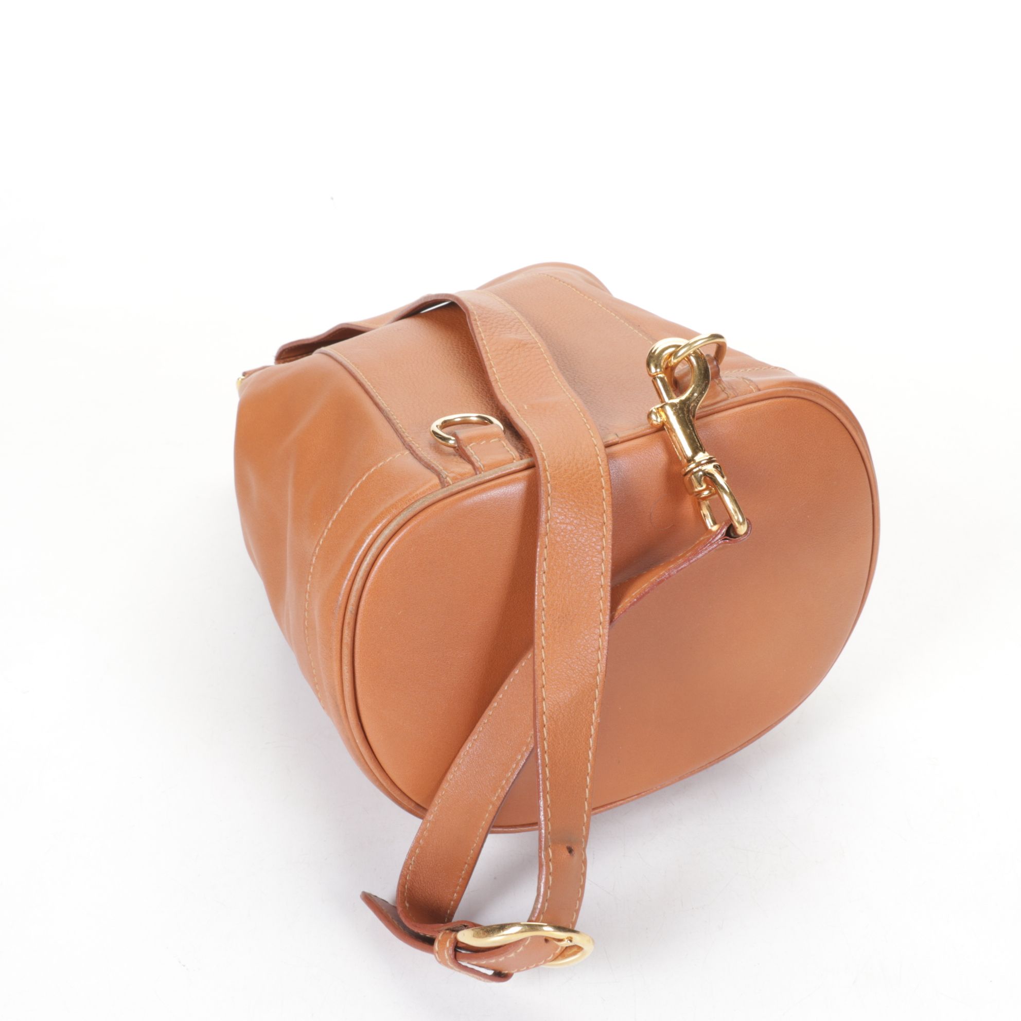 Gucci Tan Leather Bamboo Handle Bucket Bag
