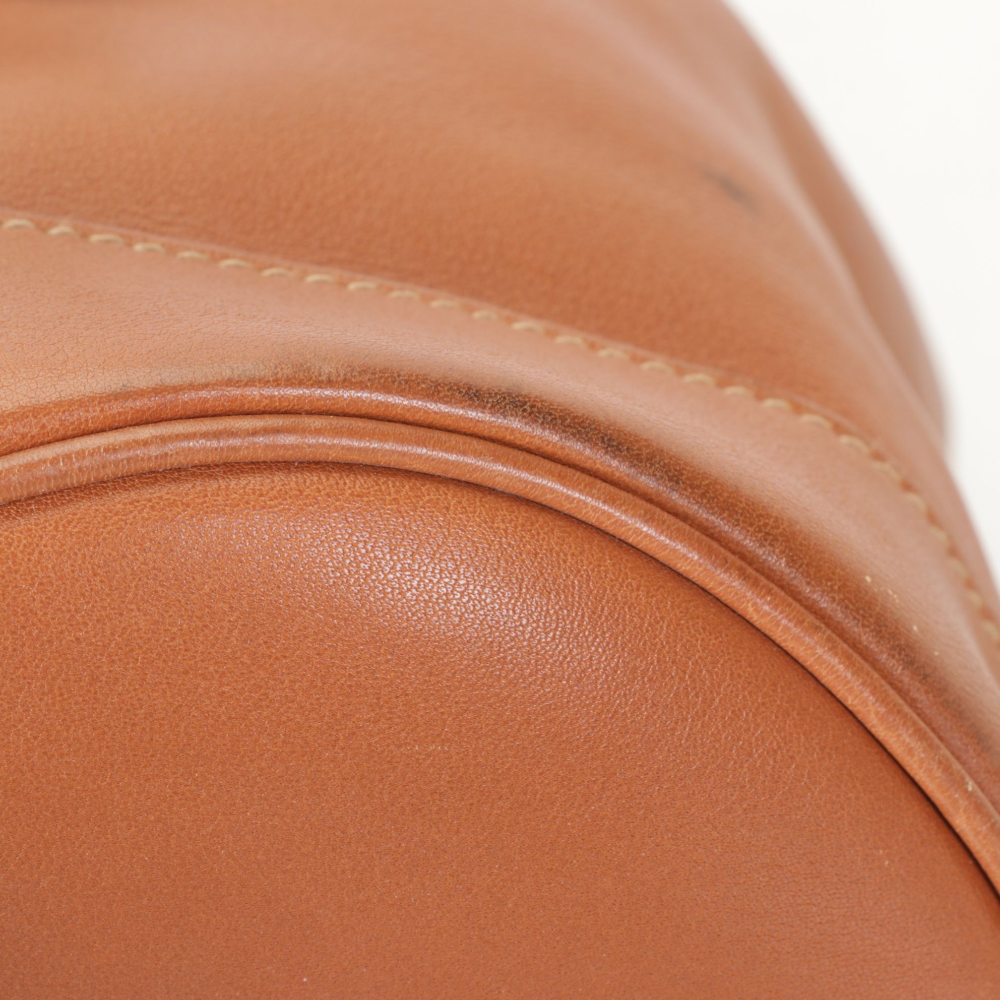 Gucci Tan Leather Bamboo Handle Bucket Bag