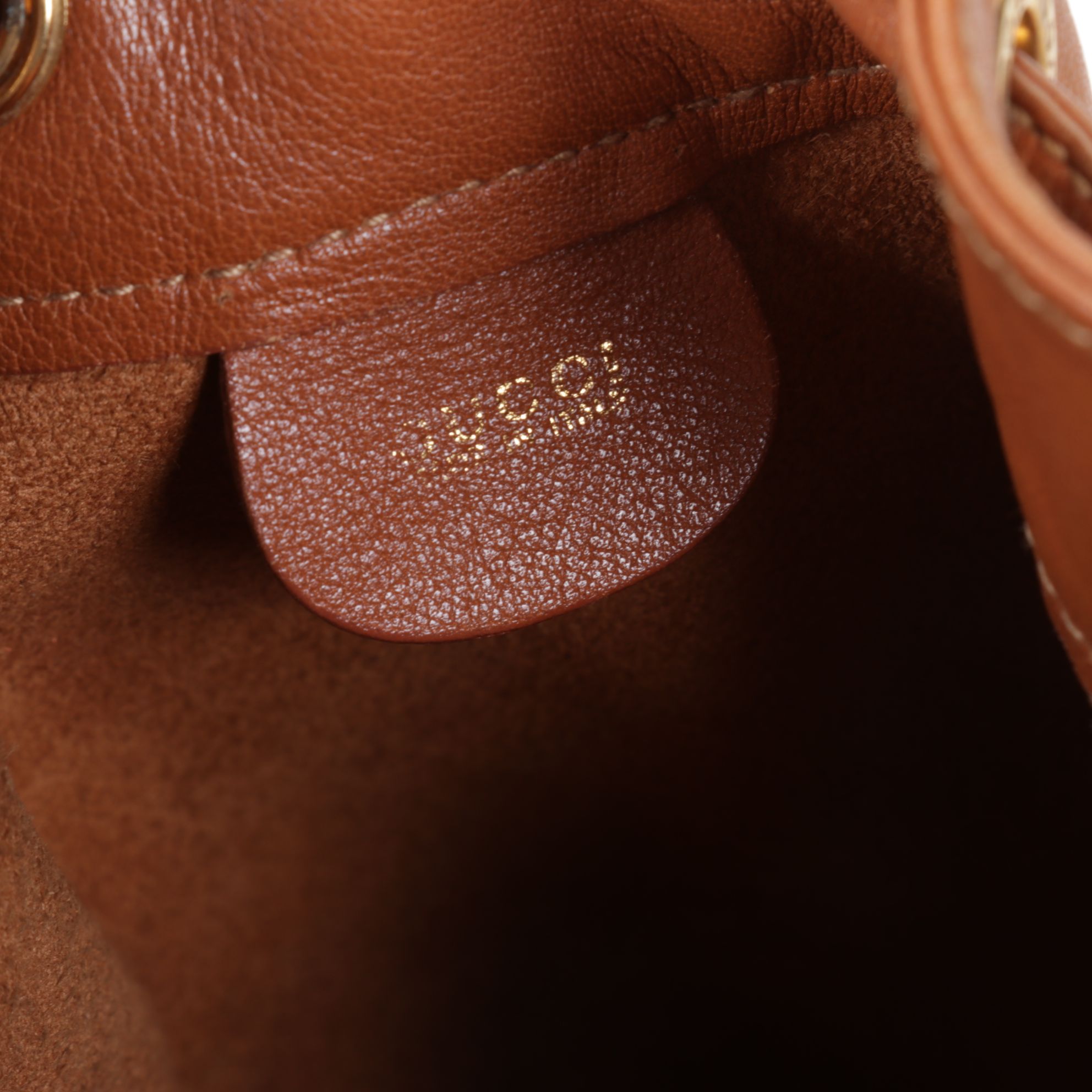 Gucci Tan Leather Bamboo Handle Bucket Bag