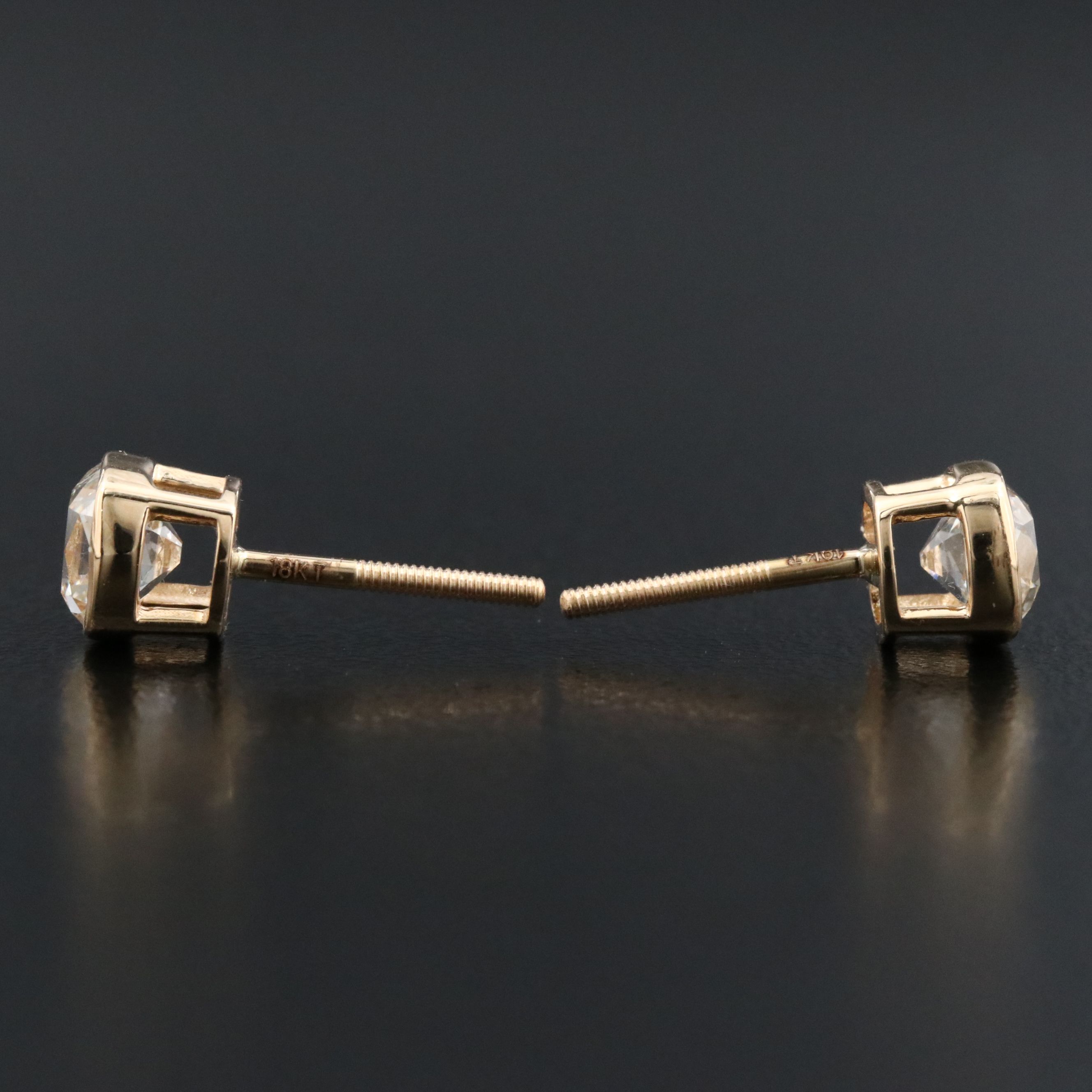 18K 2.12 CTW Diamond Stud Earrings with GIA Reports