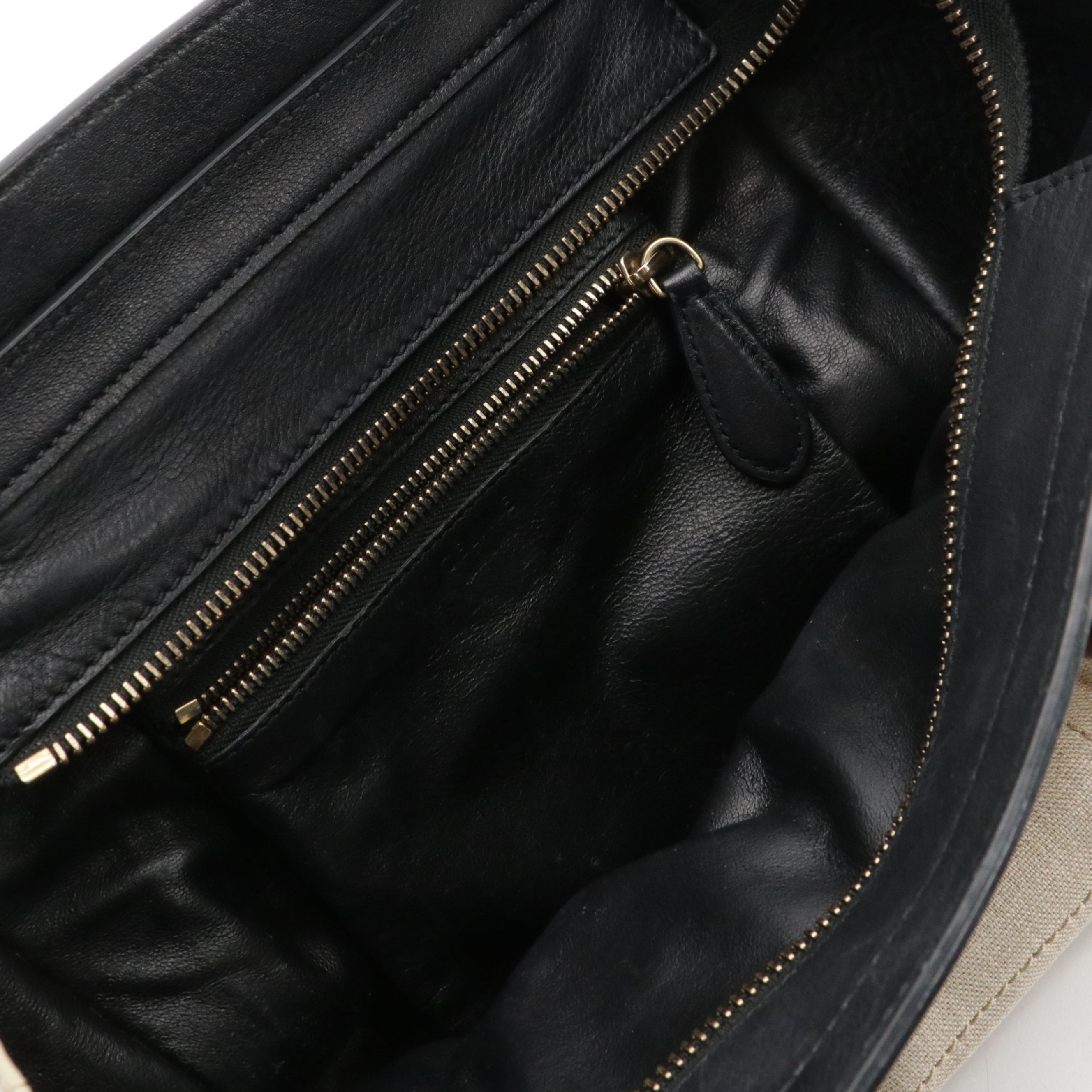 Céline Micro Luggage Tote Bag in Bicolor Calfskin Leather and Woven Jute