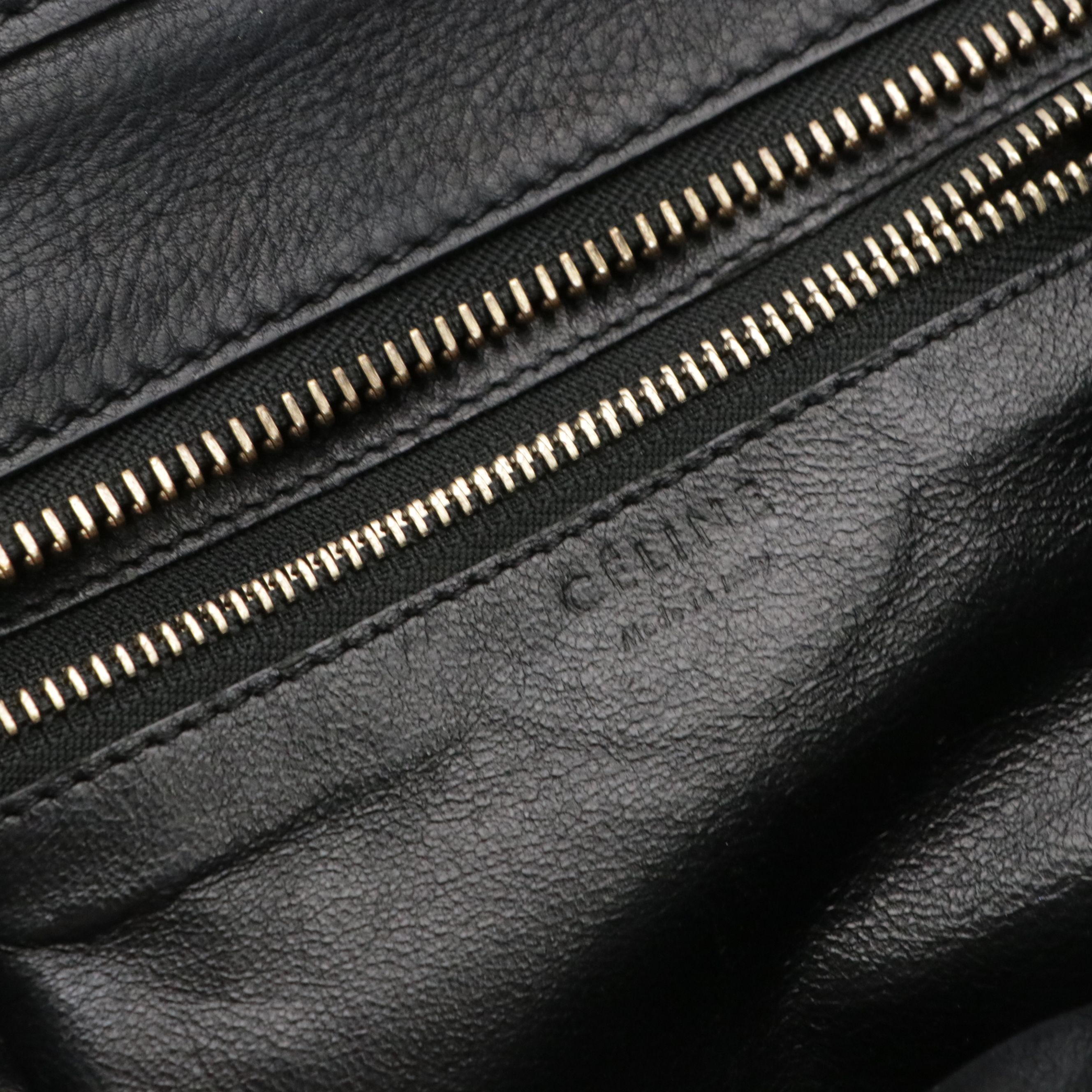 Céline Micro Luggage Tote Bag in Bicolor Calfskin Leather and Woven Jute