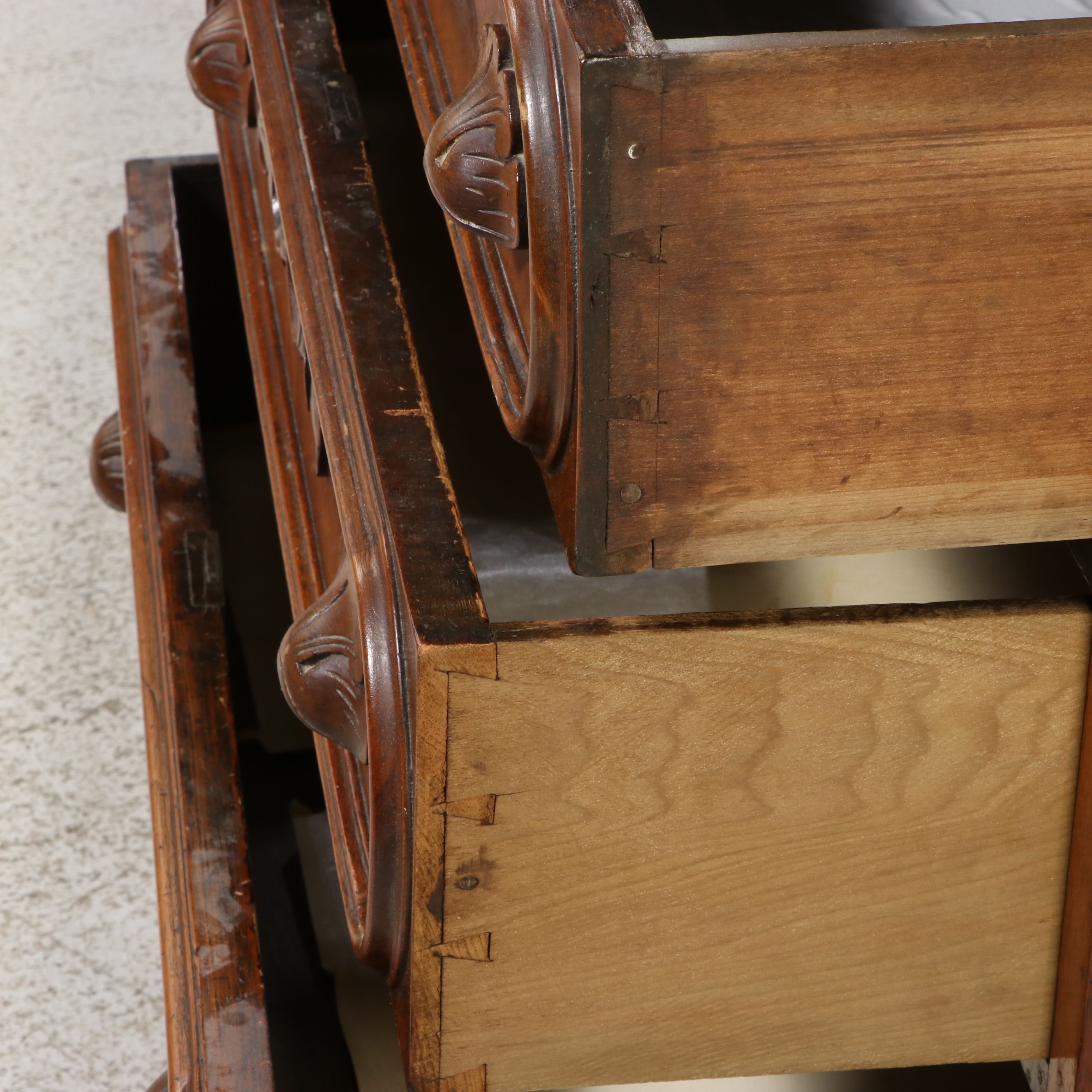 Victorian Walnut Commode with Marble Top