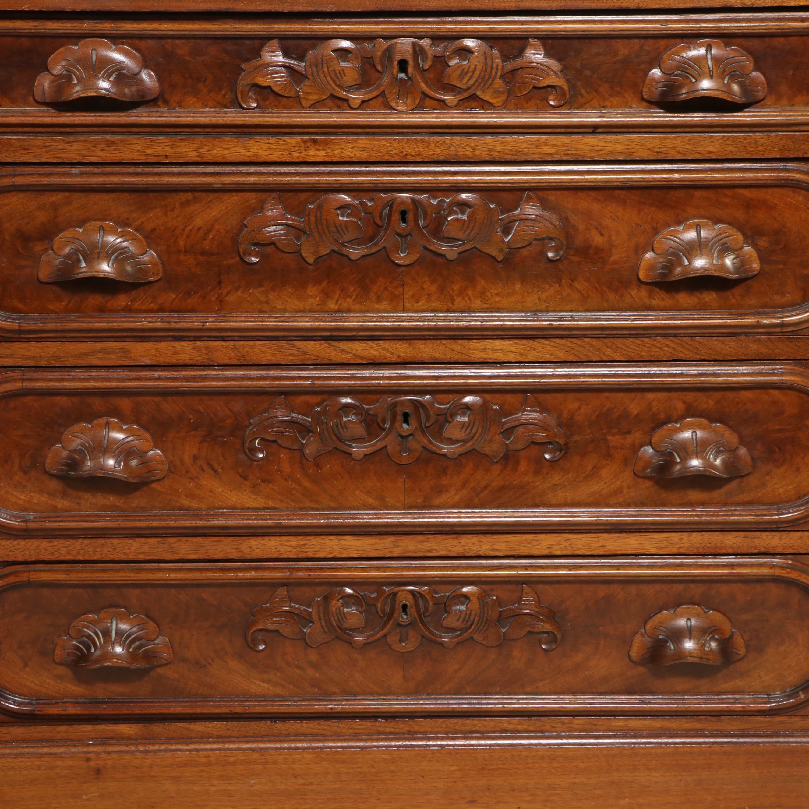 Victorian Walnut Commode with Marble Top
