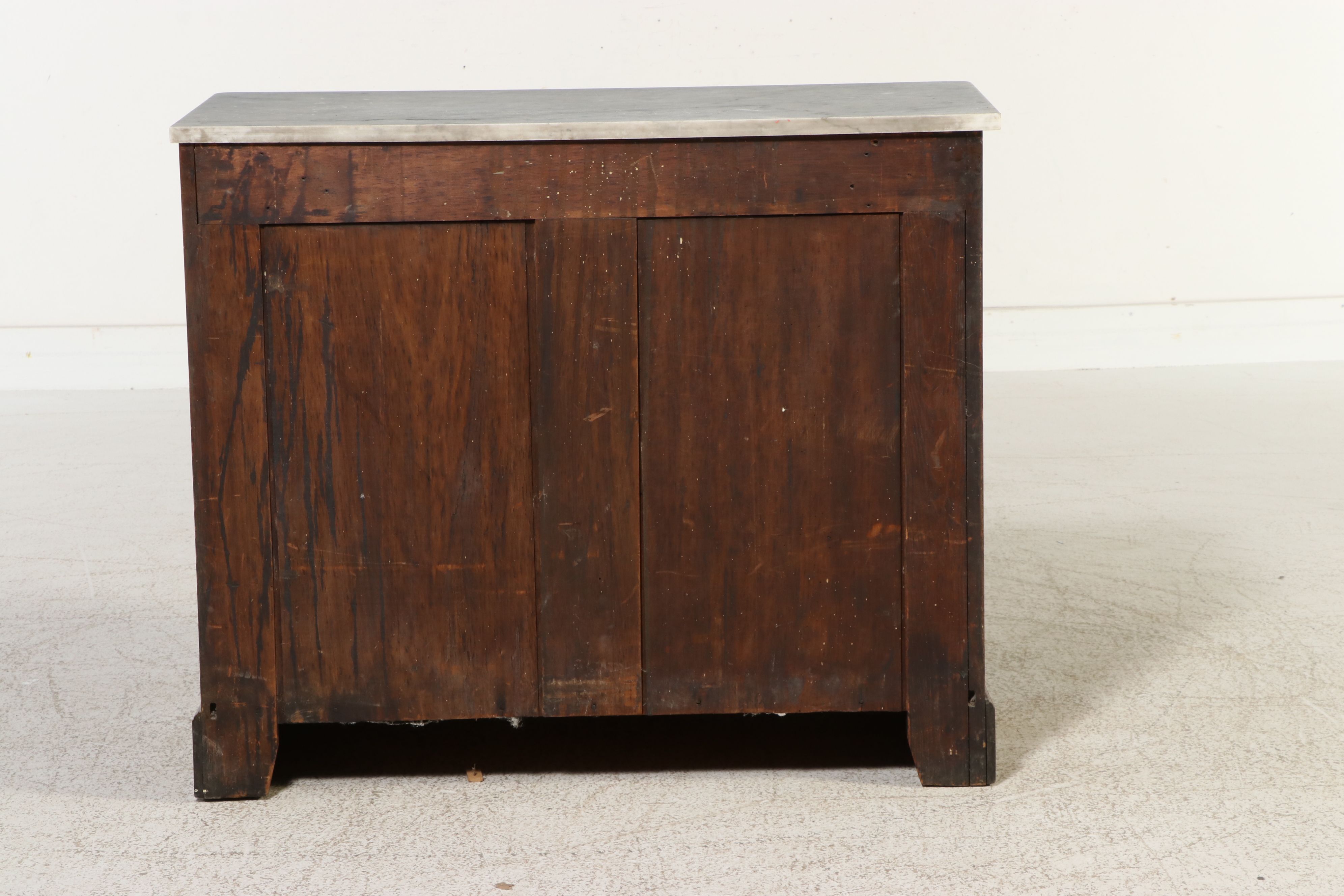 Victorian Walnut Commode with Marble Top