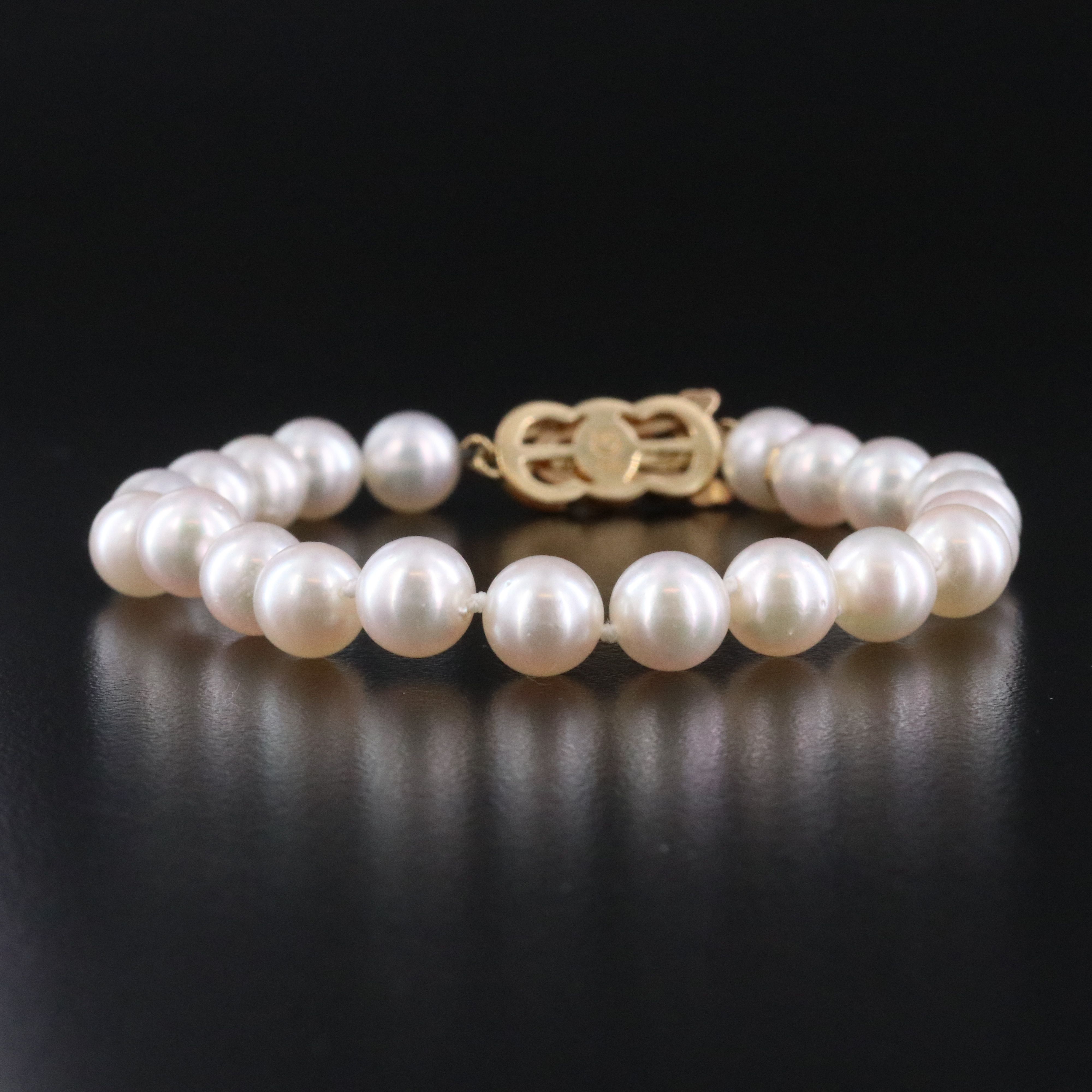 Pearl Bracelet with 18K Mikimoto Clasp