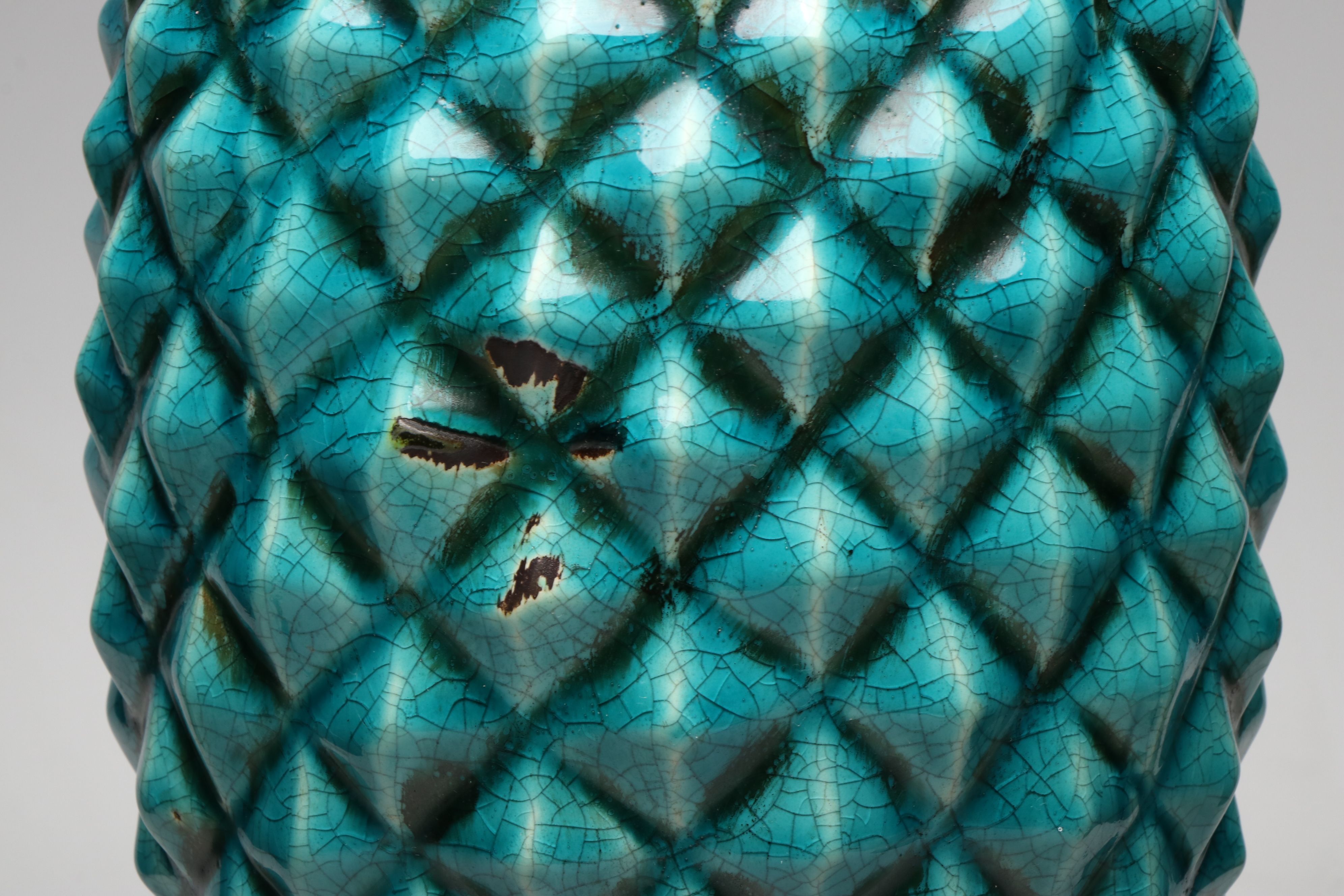 French Style Ceramic Teal Pineapple Décor