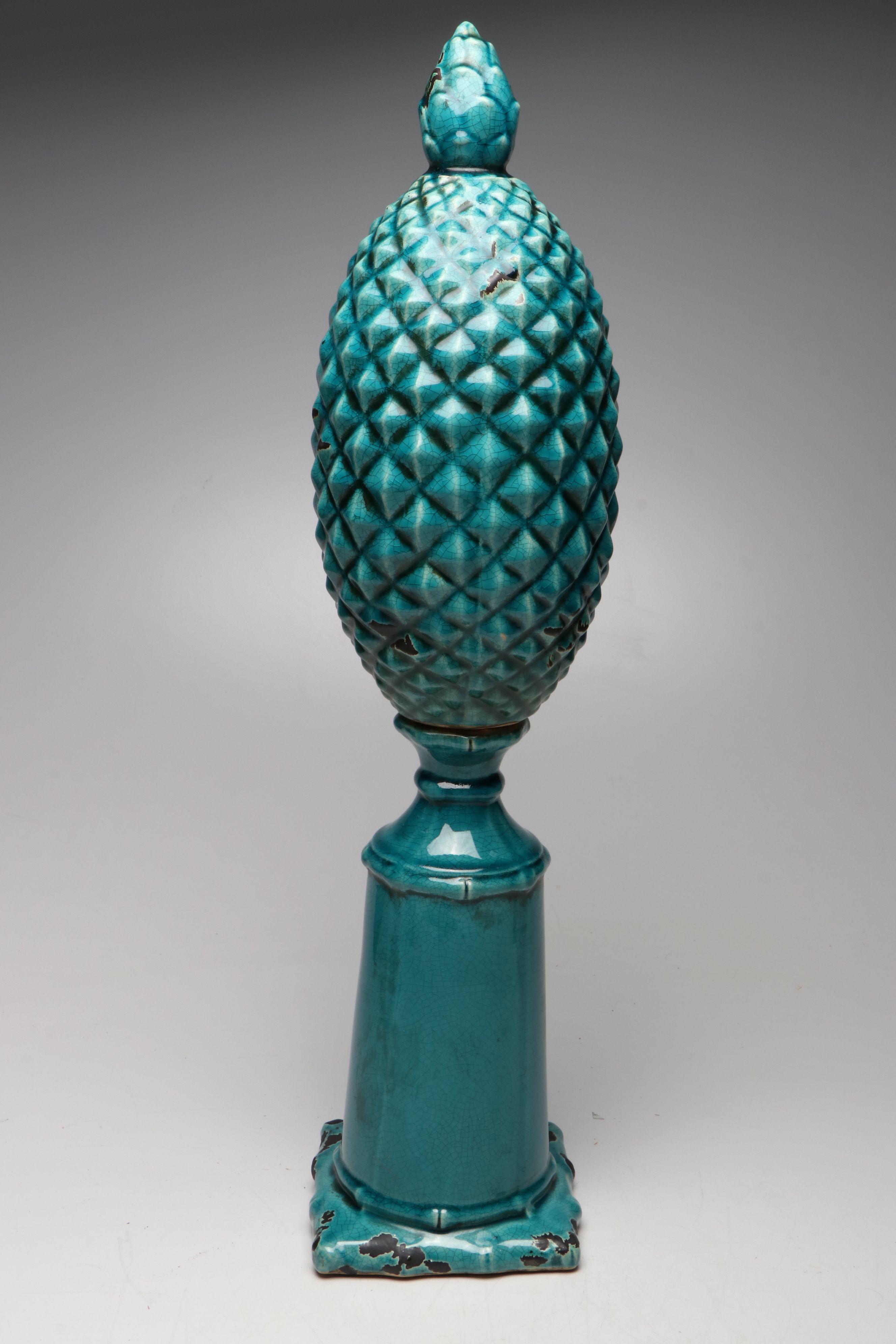 French Style Ceramic Teal Pineapple Décor