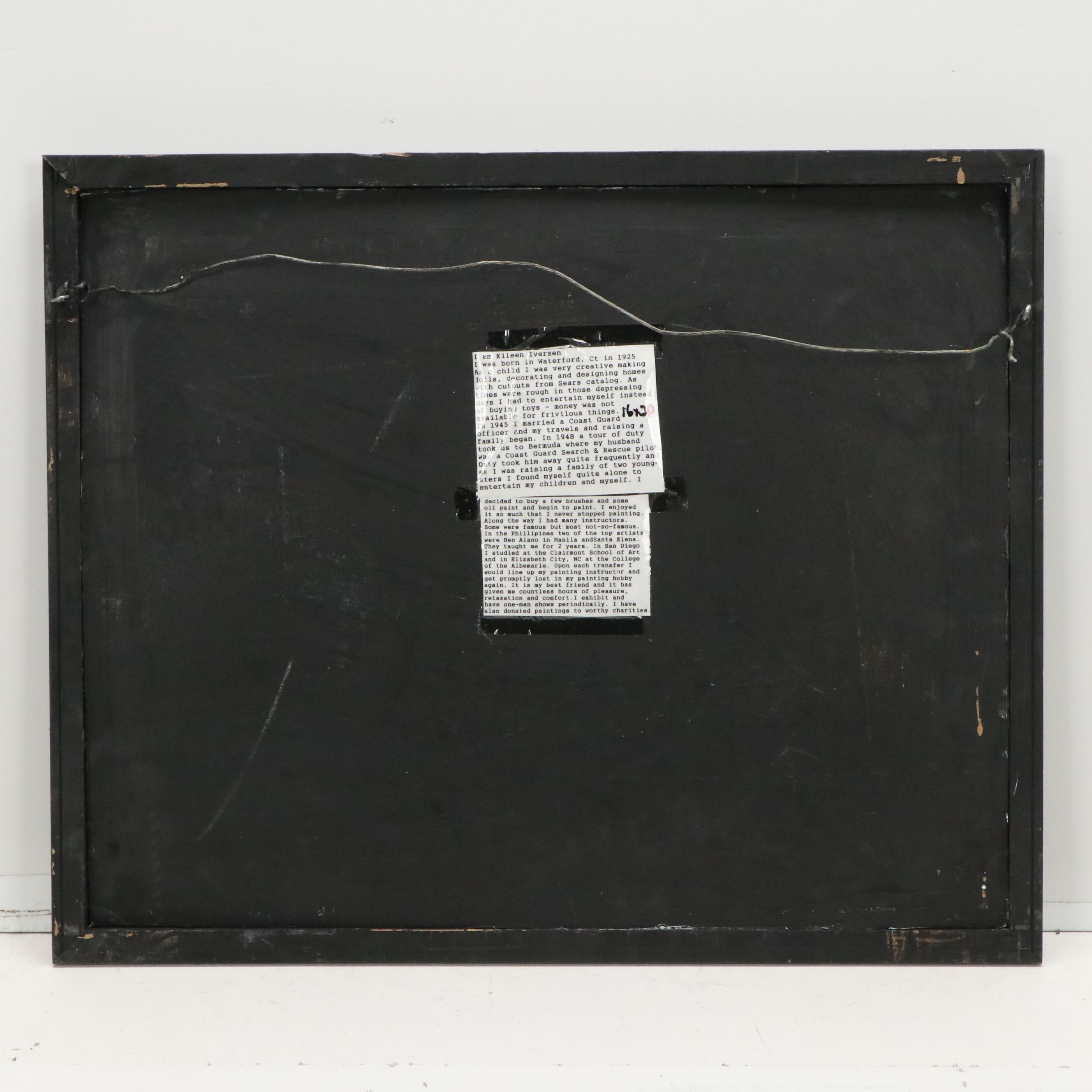 Eileen Iversen Acrylic Painting of Tropical Landscape with Dwelling, 20th C.