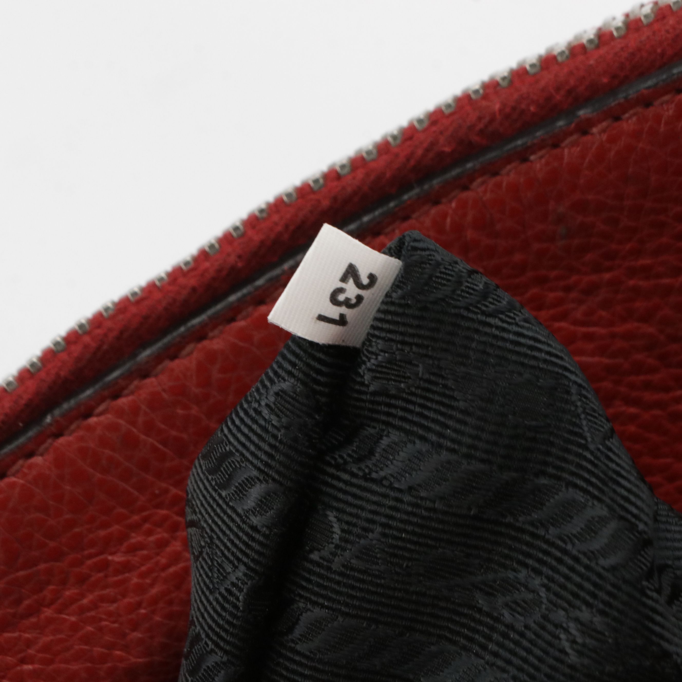 Prada Small Twin Pocket Two-Way Tote Bag in Red Glace Calf Leather