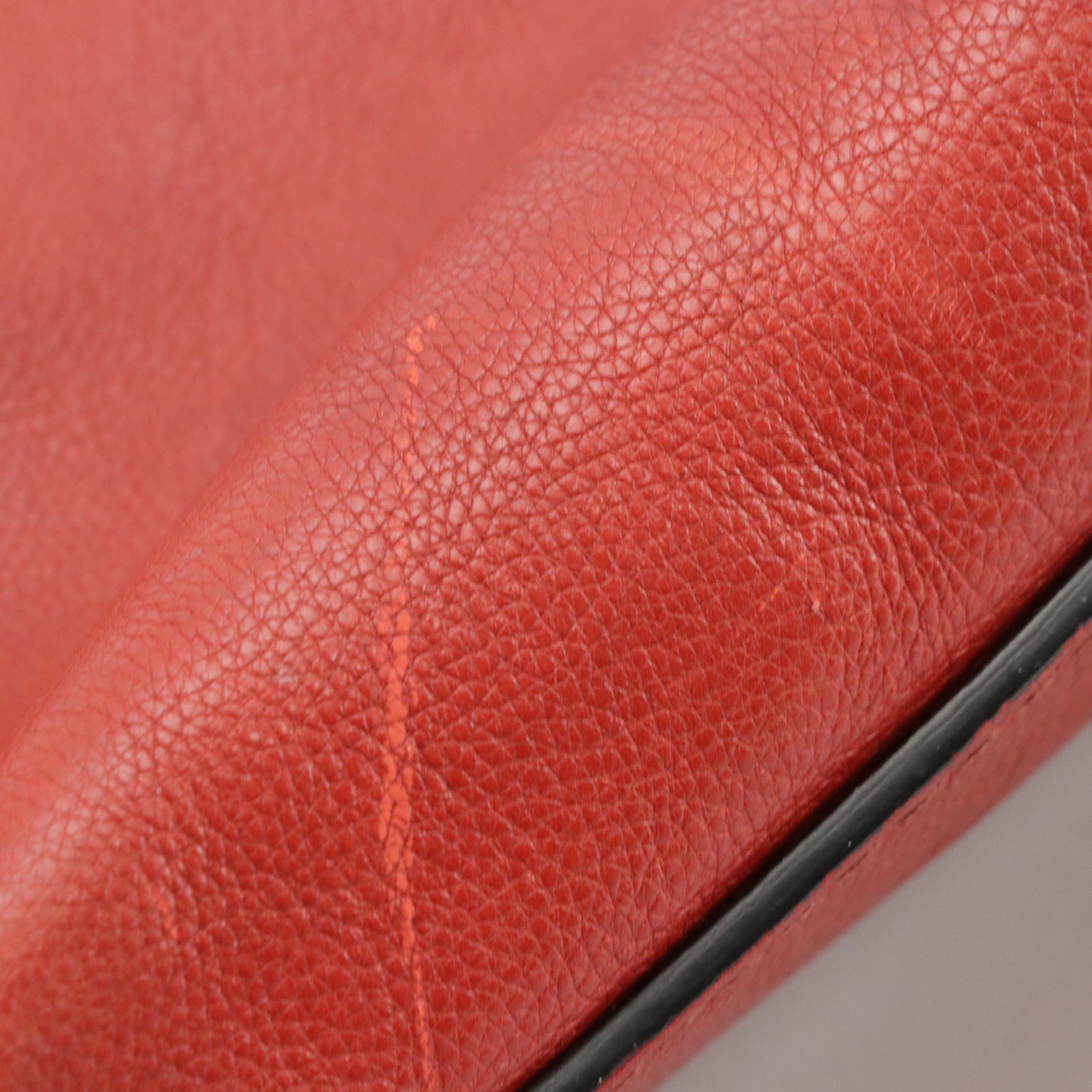 Prada Small Twin Pocket Two-Way Tote Bag in Red Glace Calf Leather