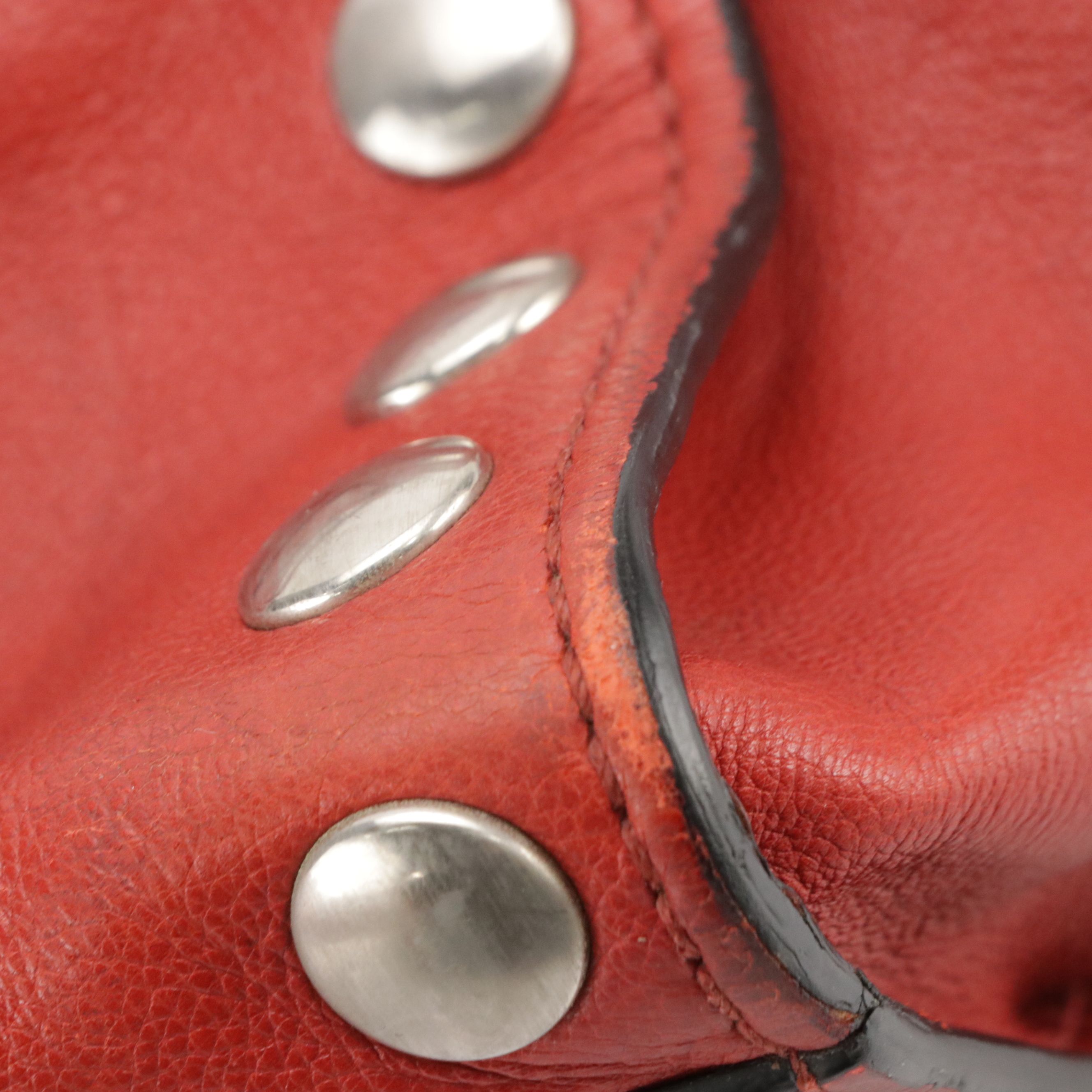 Prada Small Twin Pocket Two-Way Tote Bag in Red Glace Calf Leather