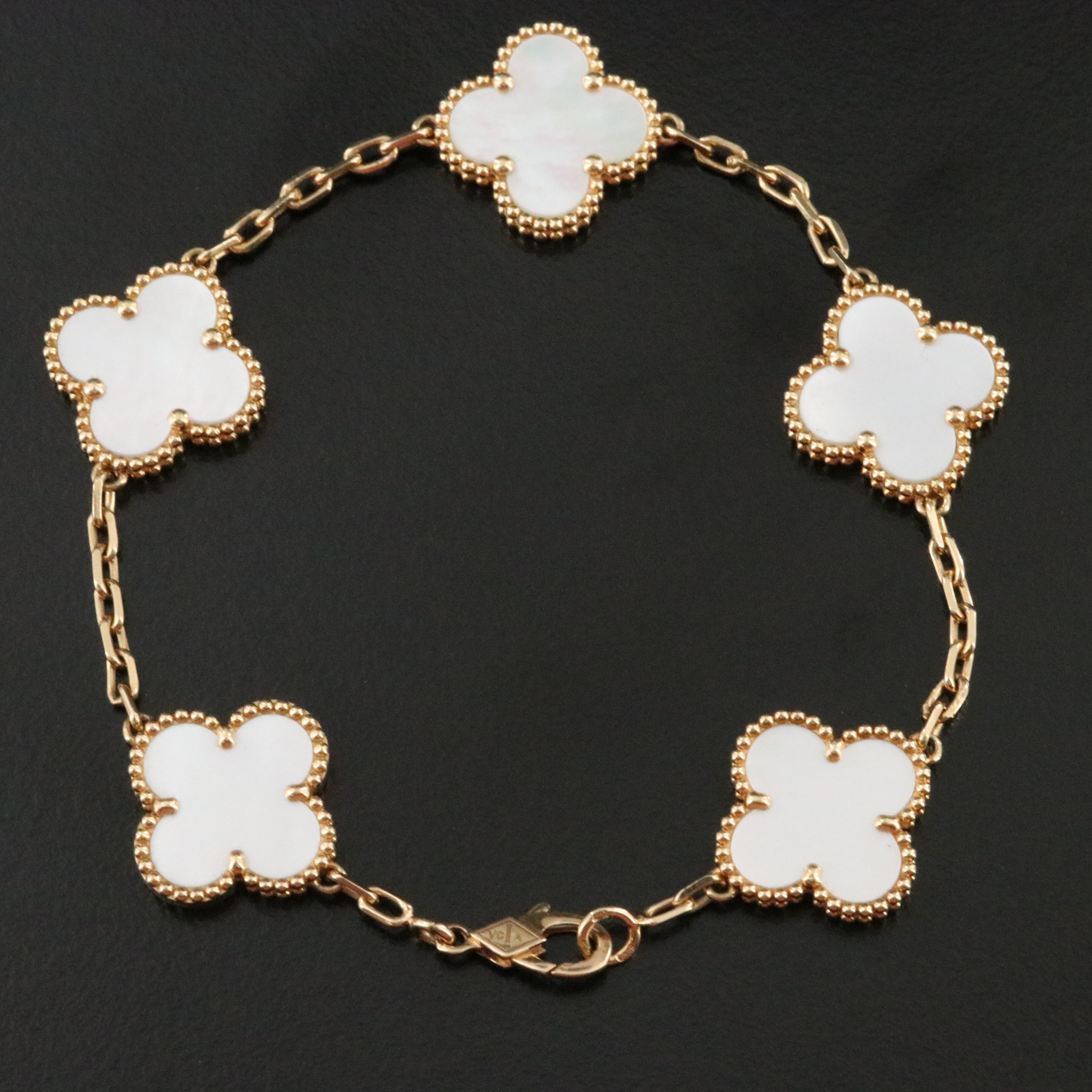 Van Cleef & Arpels Vintage Alhambra 18K Mother-of-Pearl Bracelet