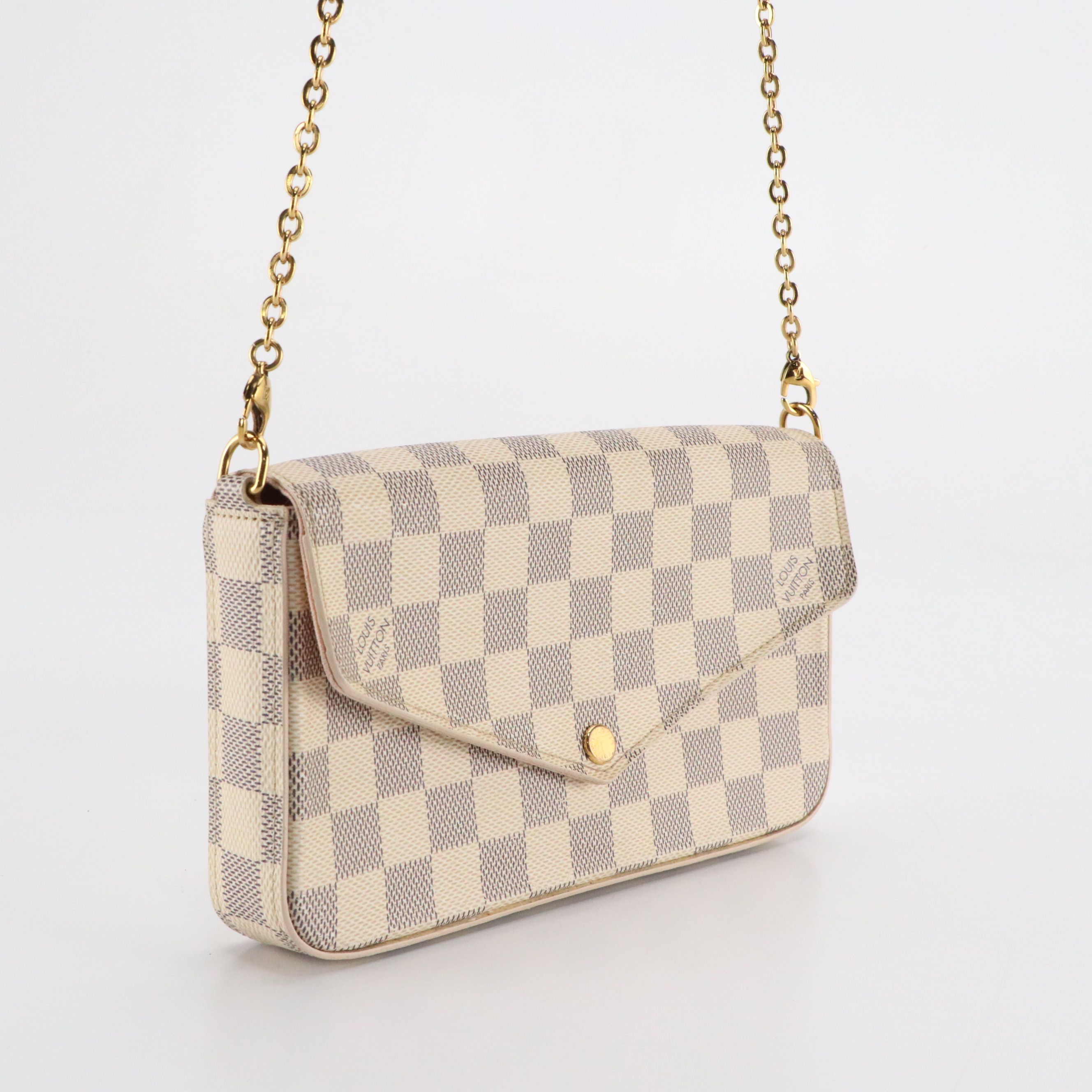 Louis Vuitton Pochette Félicie in Damier Azur Canvas with Inserts