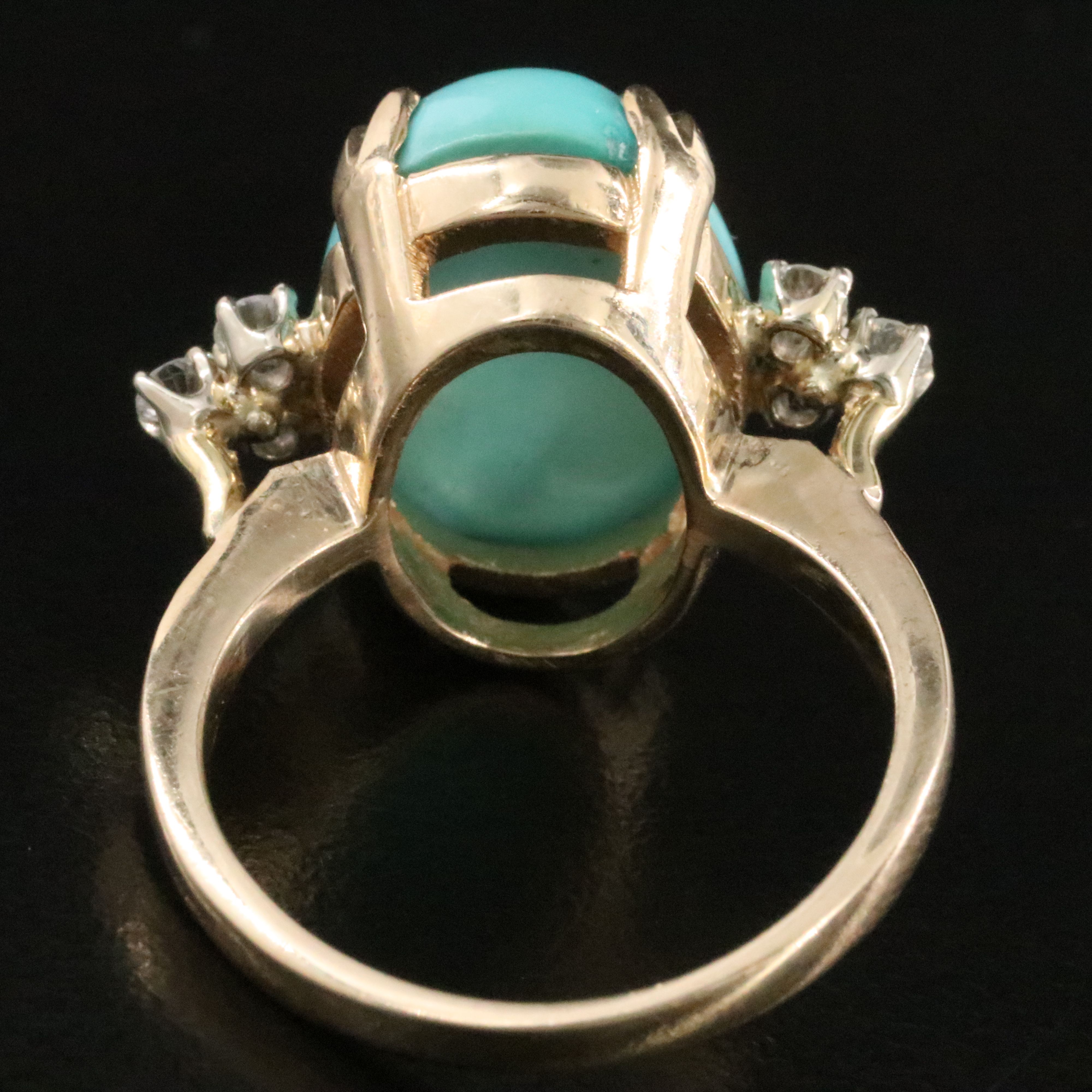 14K Turquoise and Diamond Ring