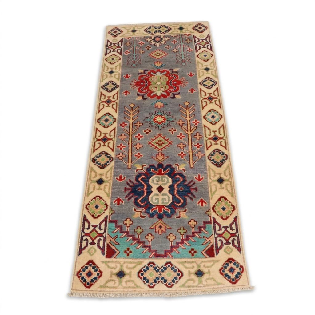 2'3 x 5'10 Hand-Knotted Afghan Kazak Carpet Runner