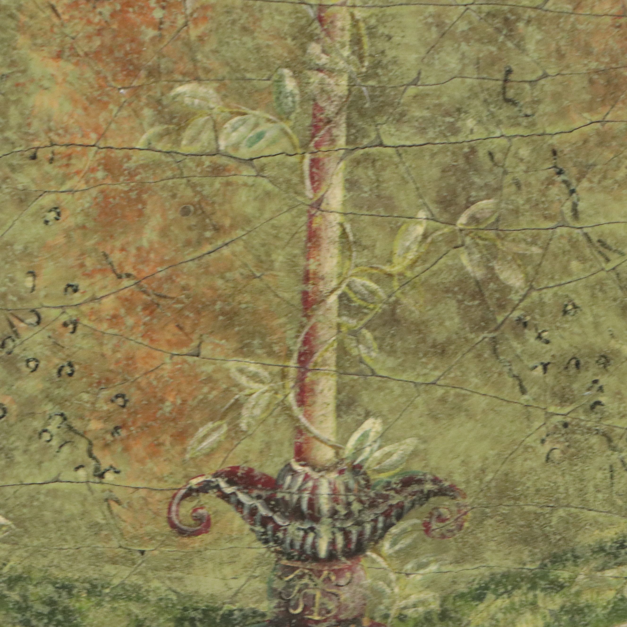 Hand-Painted Decorative Tray with Traditional Spanish Motifs, Late 20th Century