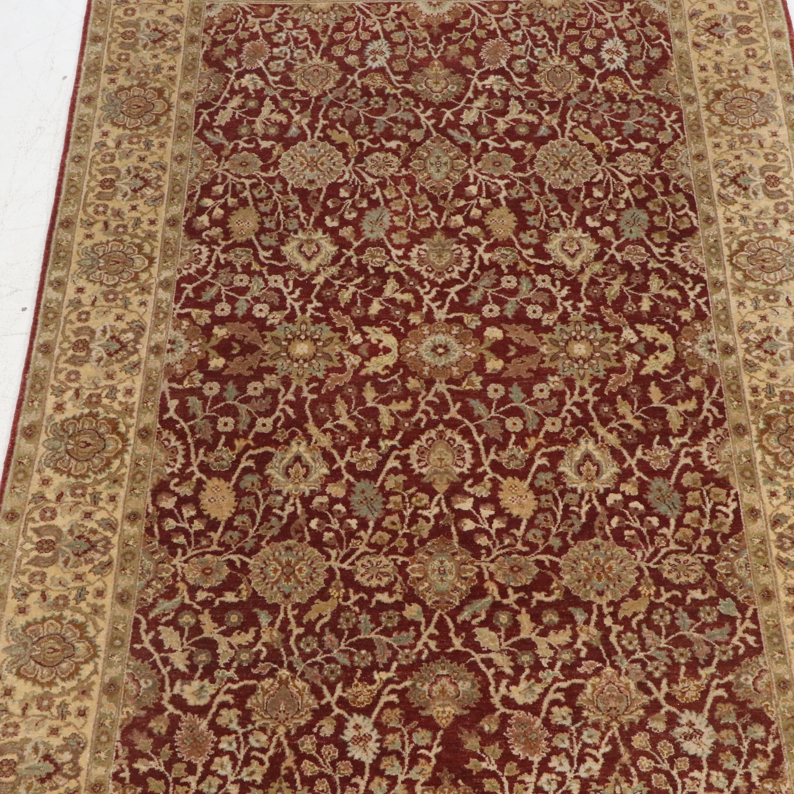6'2 x 10'2 Hand-Knotted Indo-Oushak Style Area Rug