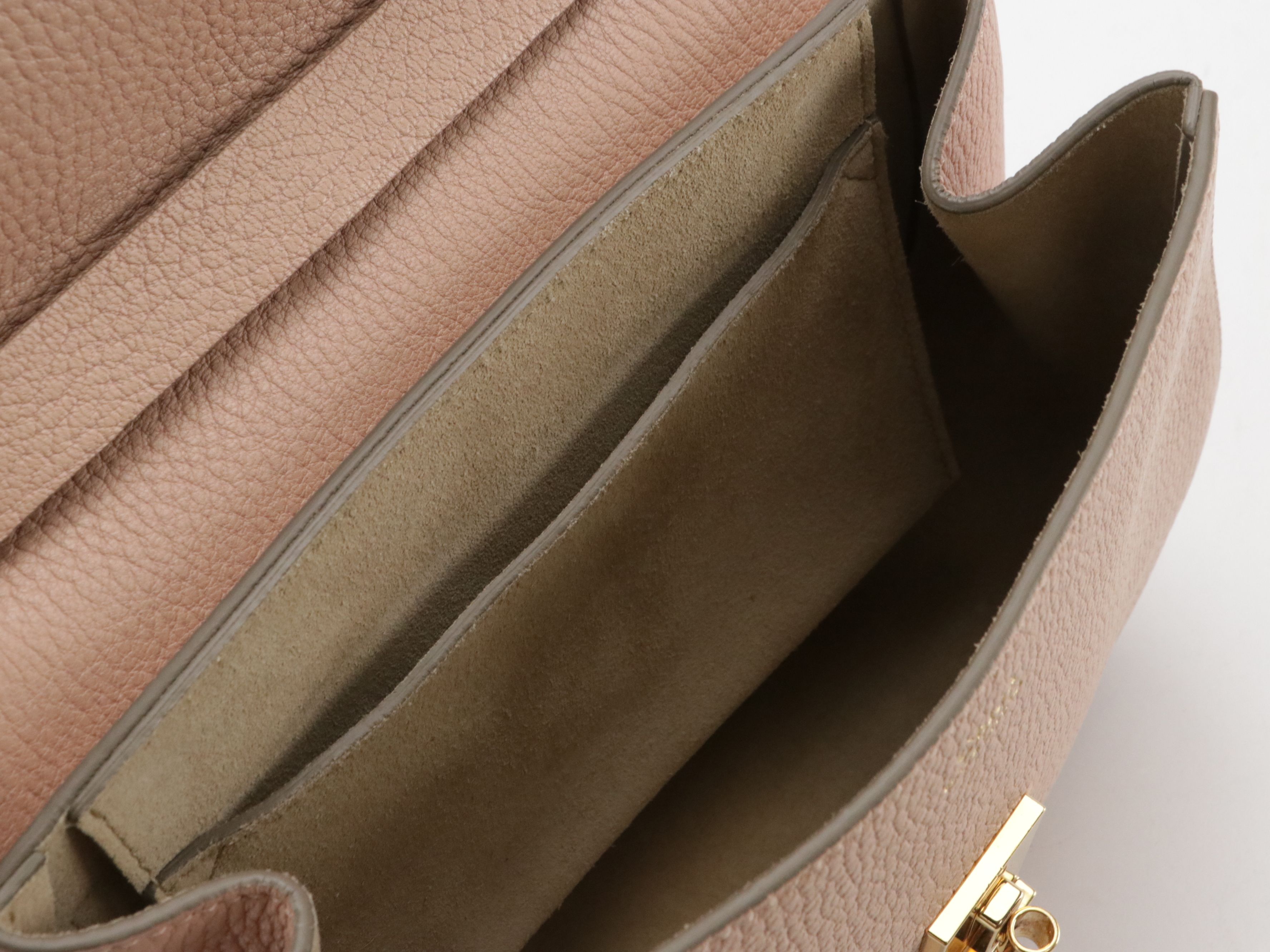 Chloé Drew Chain Crossbody Bag in Pink Grained Calfskin Leather