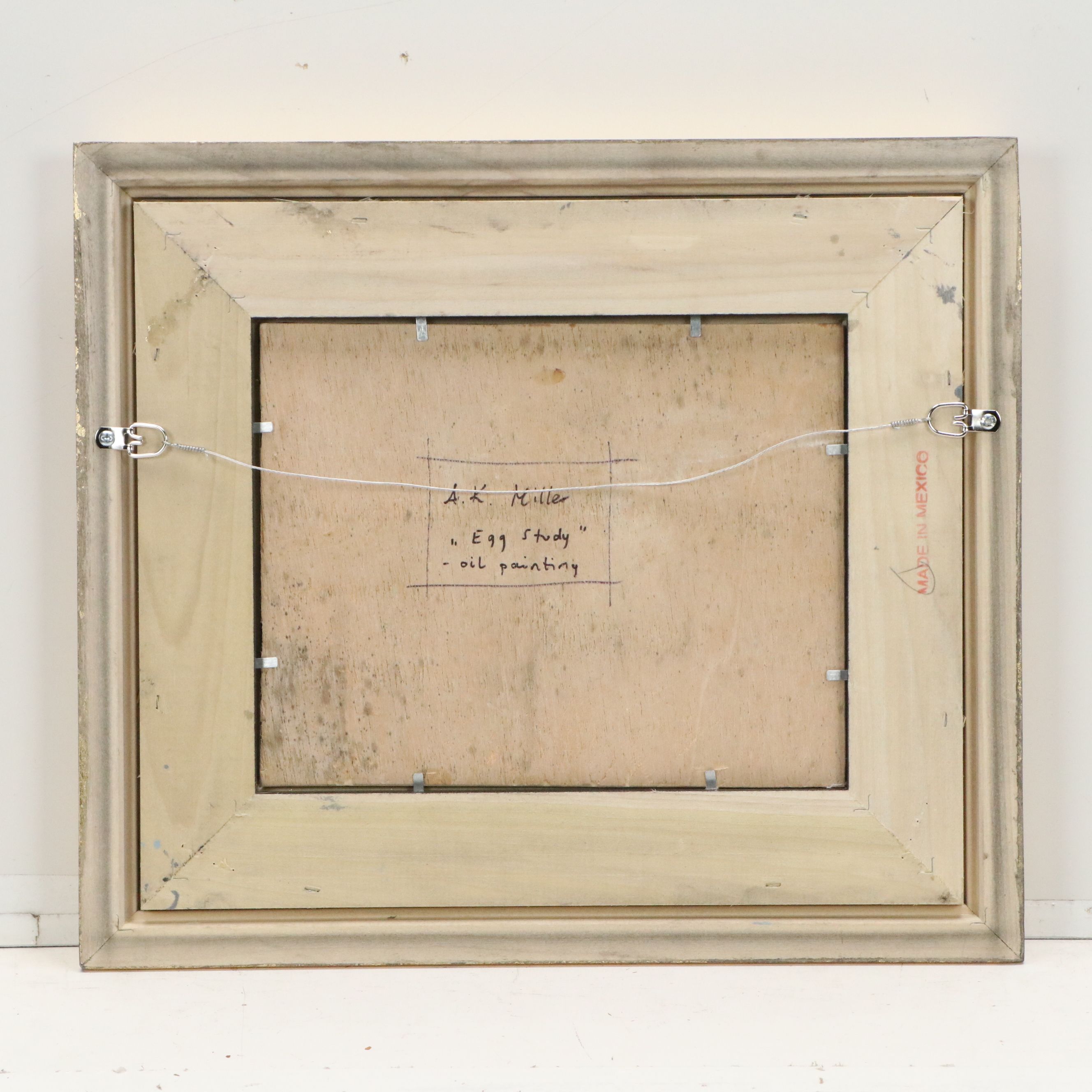 A. K. Miller Still Life Oil Painting "Egg Study"