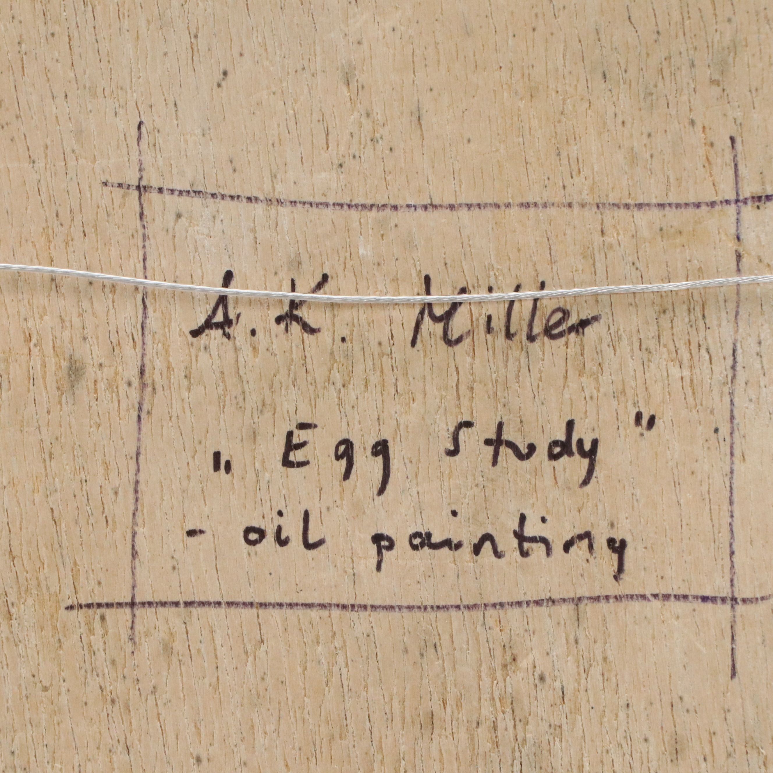 A. K. Miller Still Life Oil Painting "Egg Study"