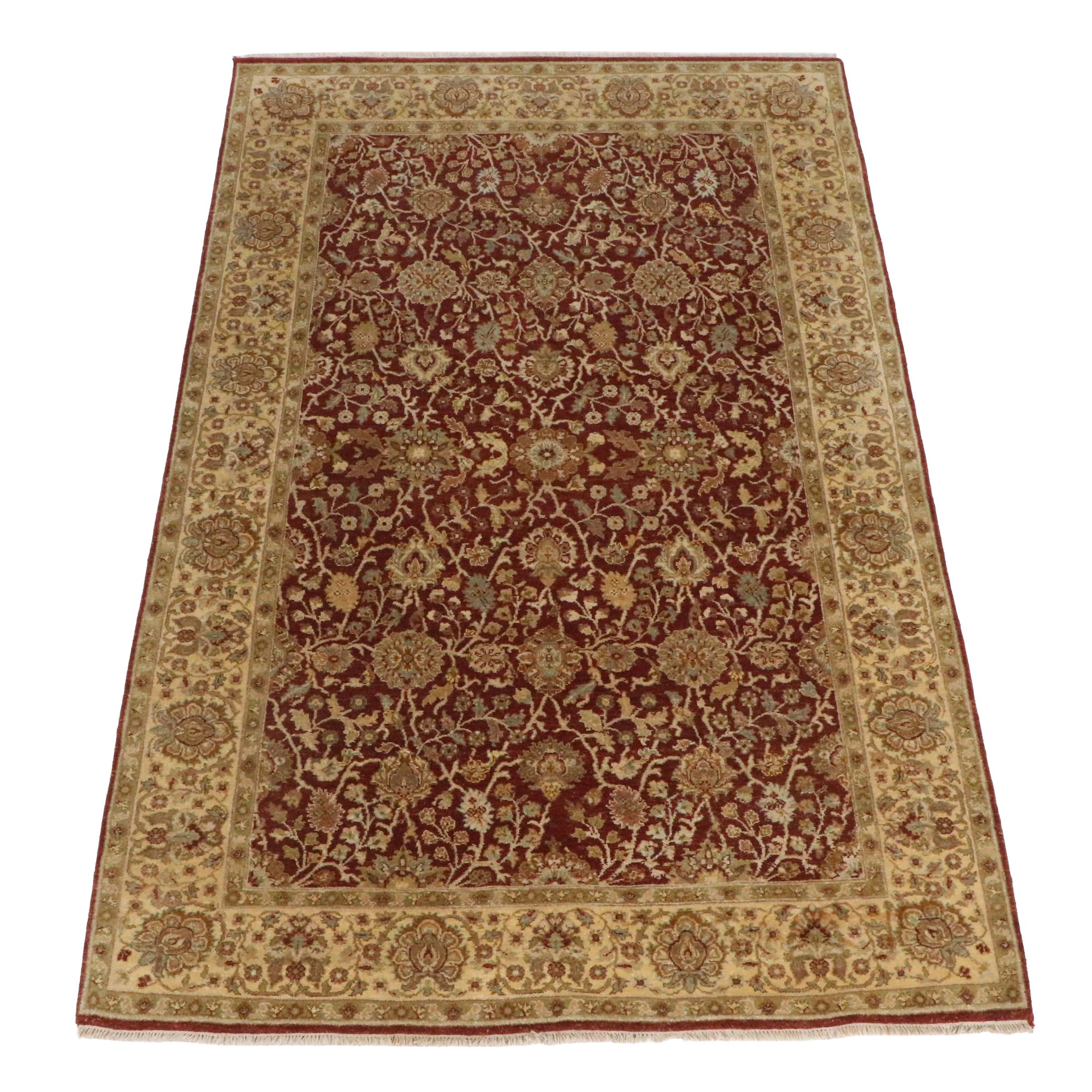 6'2 x 10'2 Hand-Knotted Indo-Oushak Style Area Rug