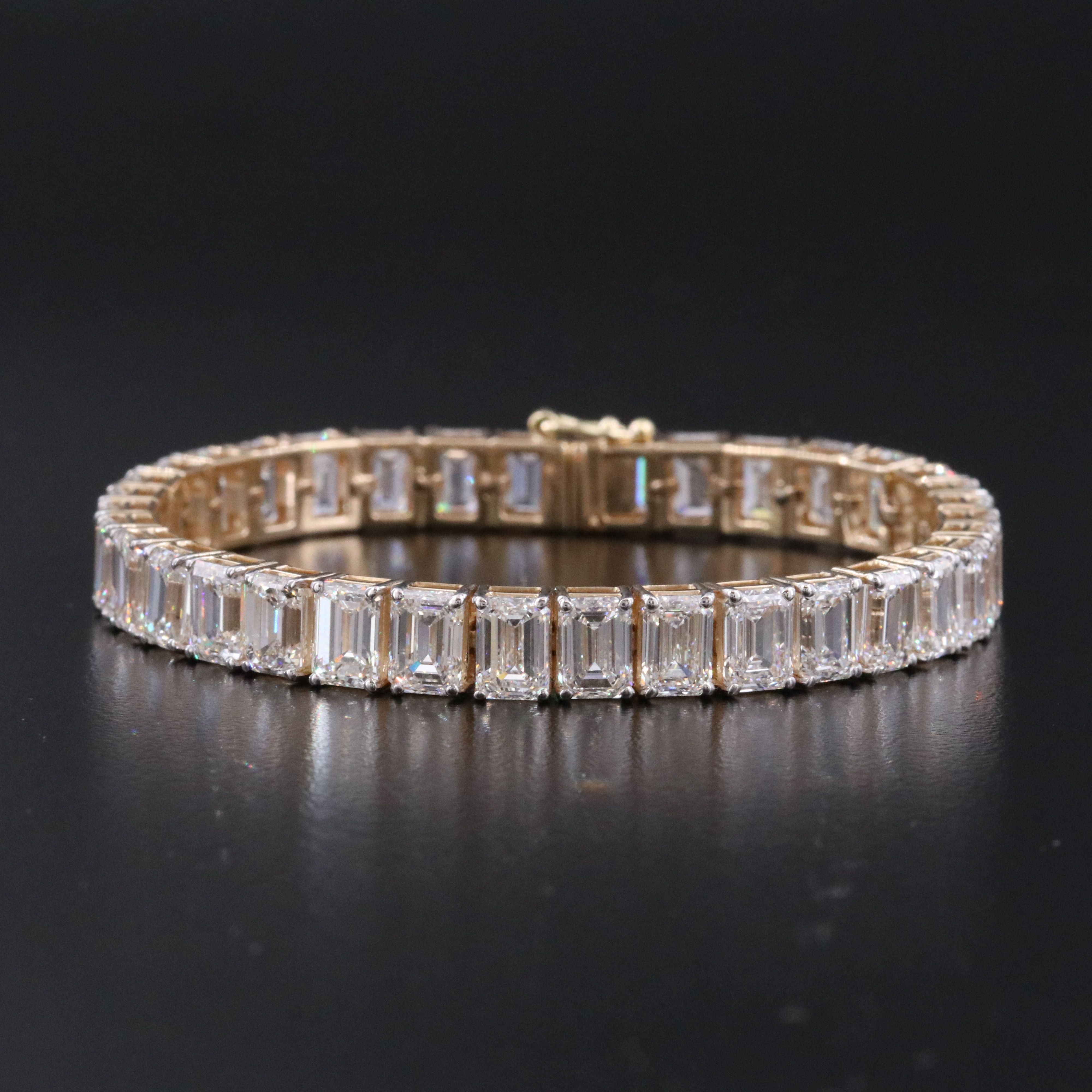 14K 27.29 CTW Lab Grown Line Bracelet