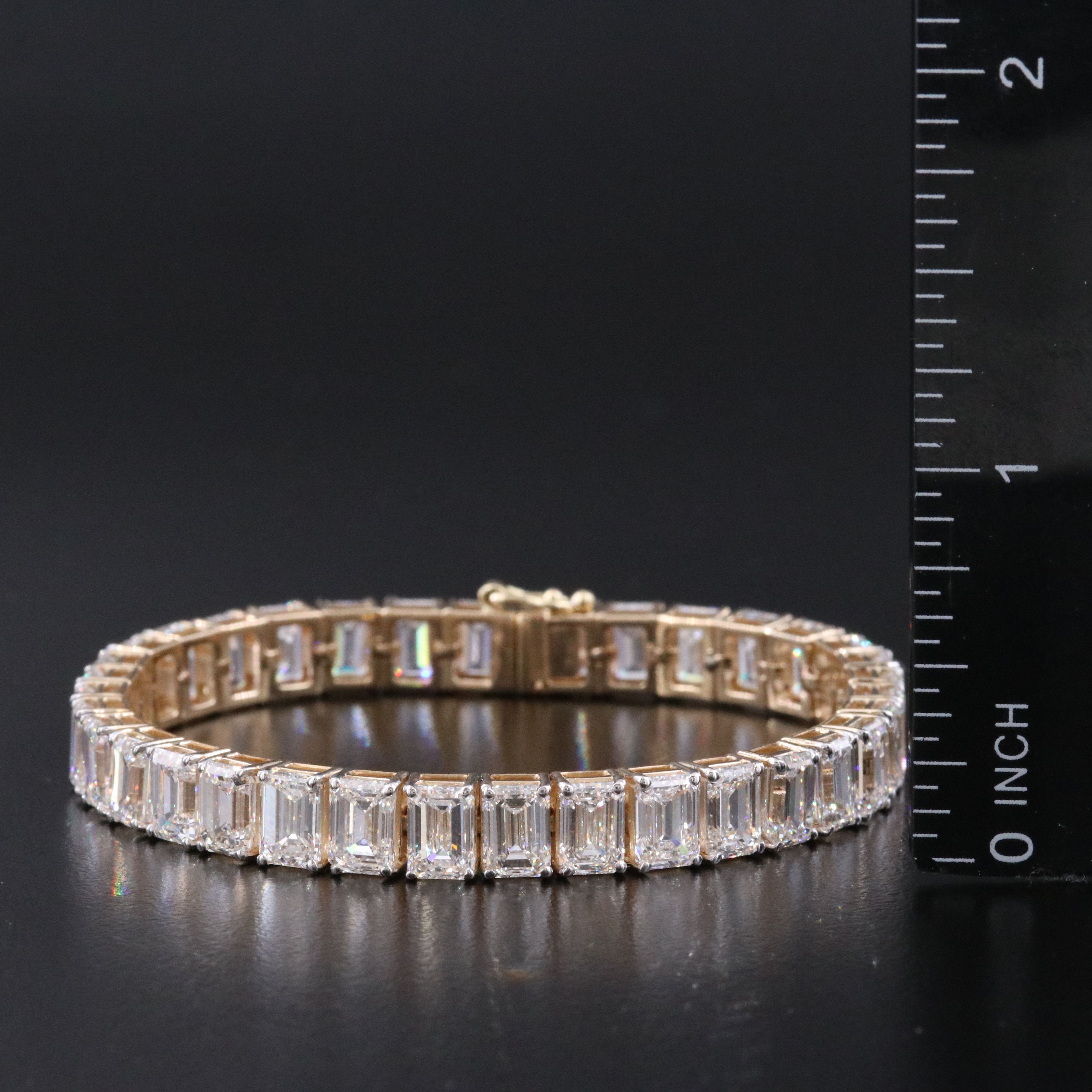 14K 27.29 CTW Lab Grown Line Bracelet