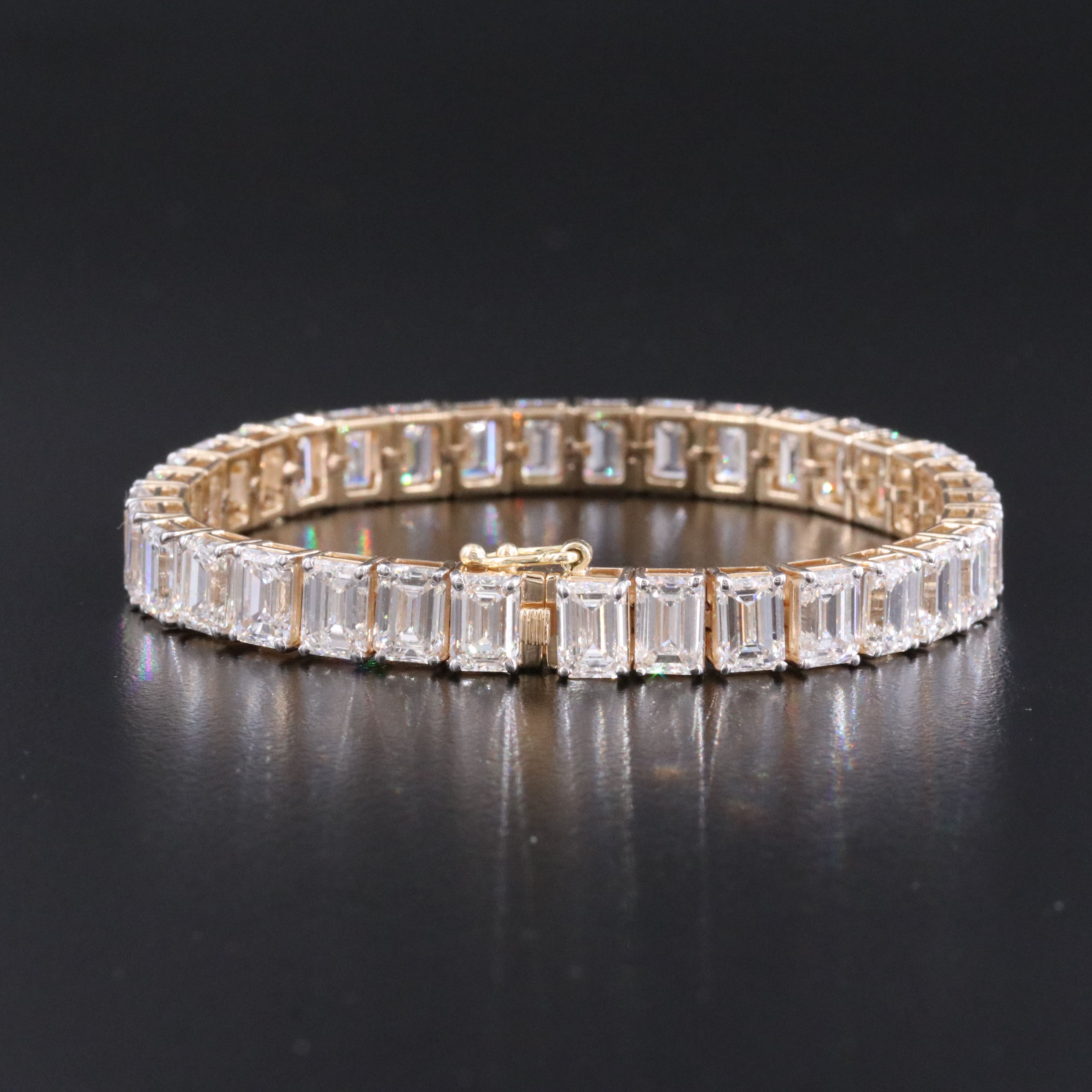 14K 27.29 CTW Lab Grown Line Bracelet