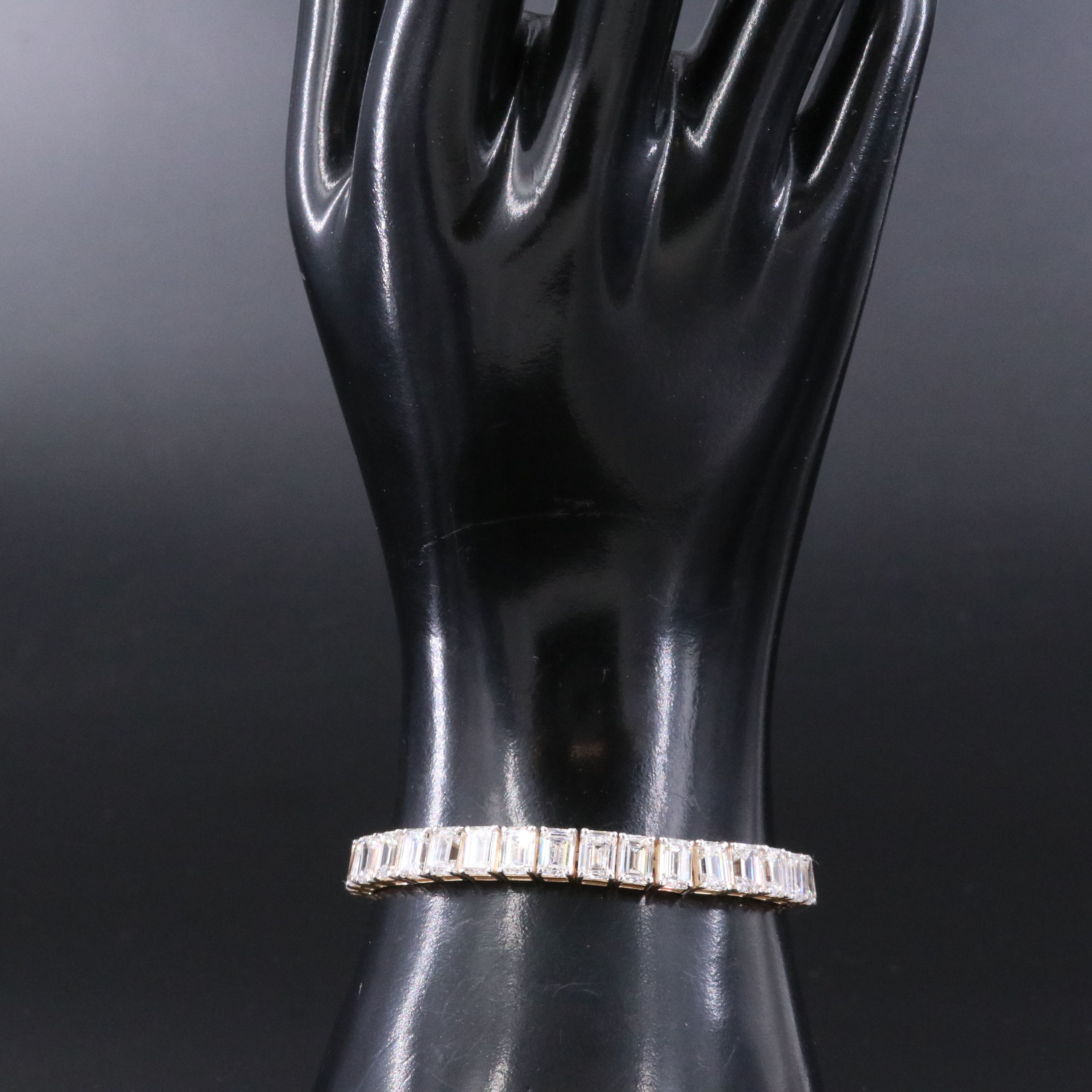 14K 27.29 CTW Lab Grown Line Bracelet