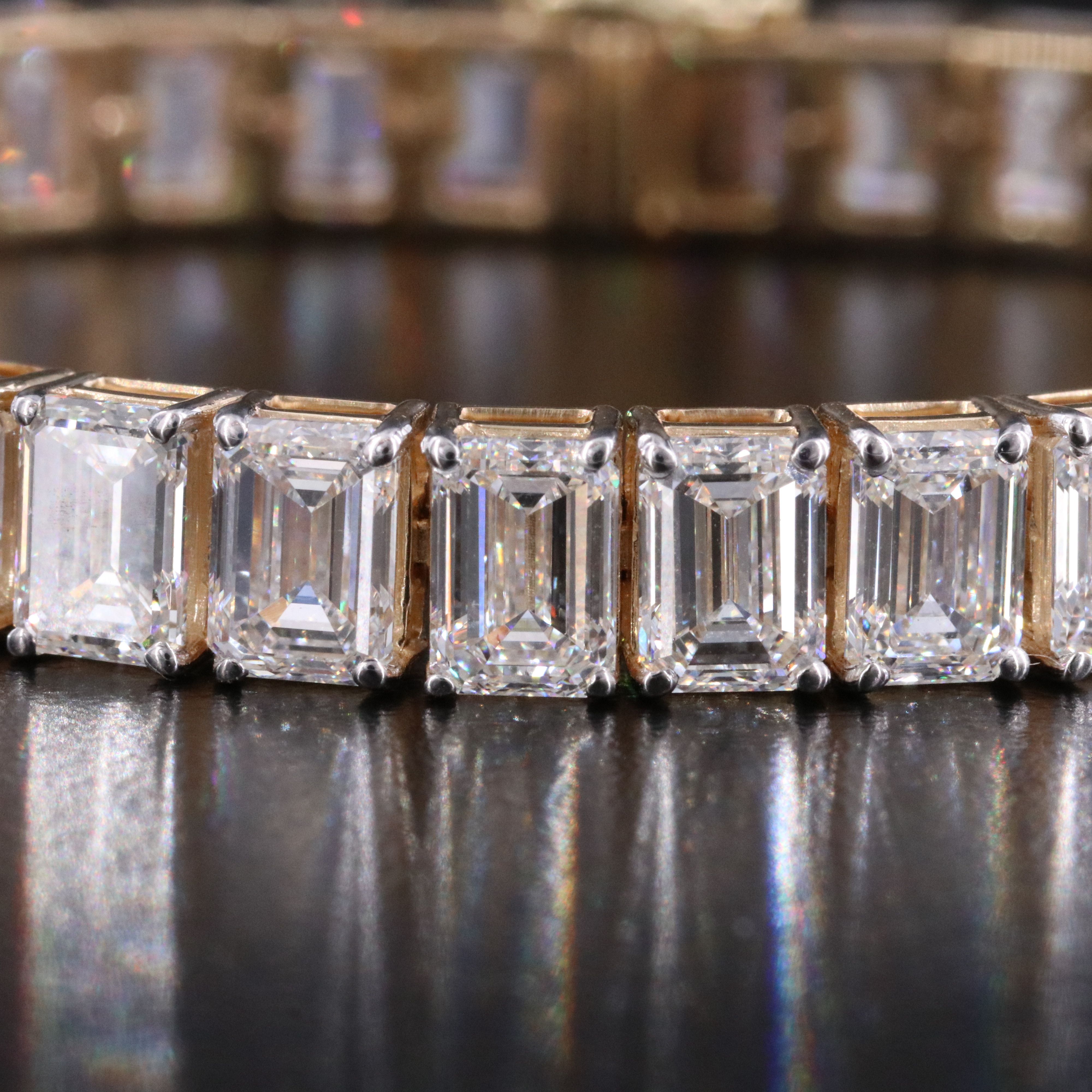 14K 27.29 CTW Lab Grown Line Bracelet