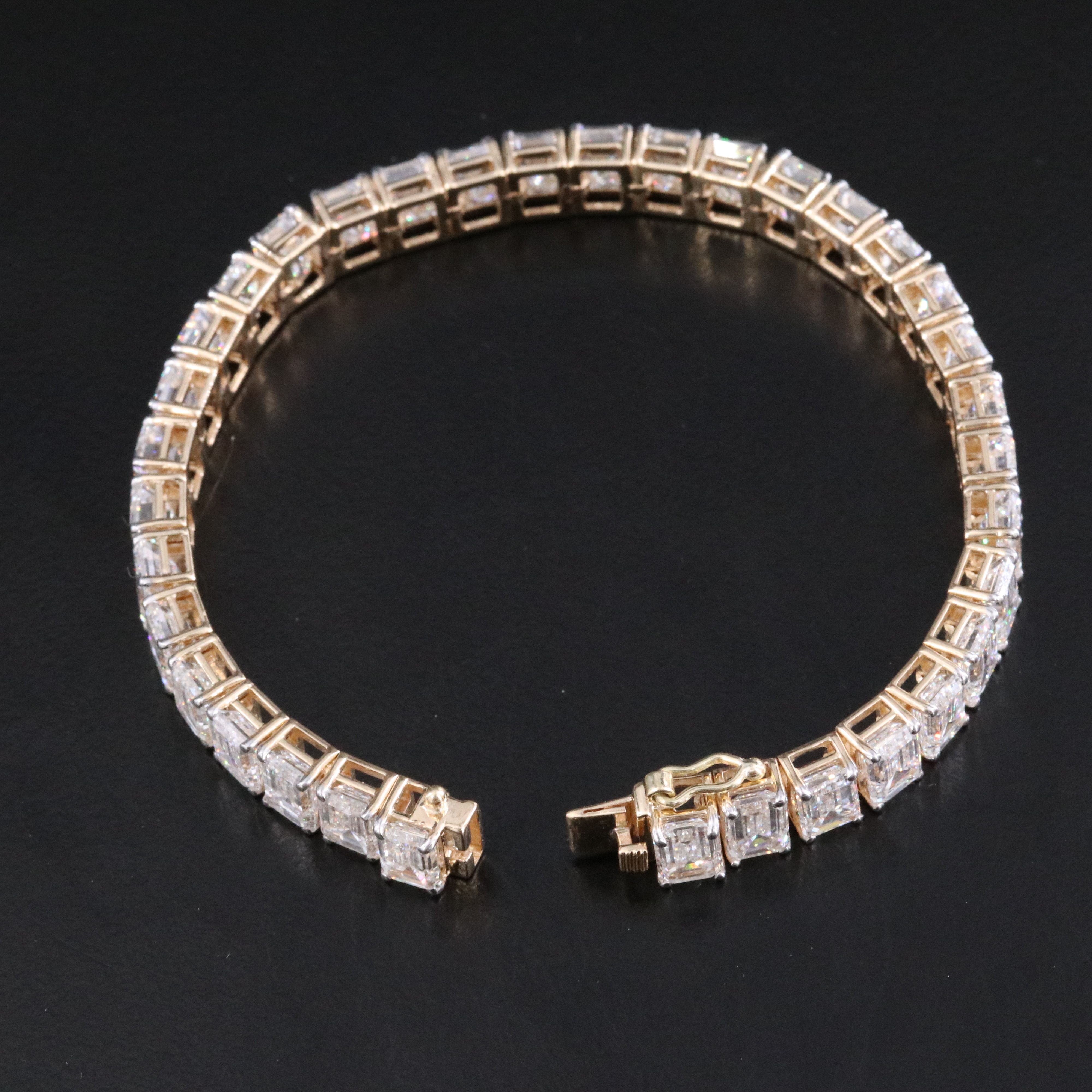 14K 27.29 CTW Lab Grown Line Bracelet