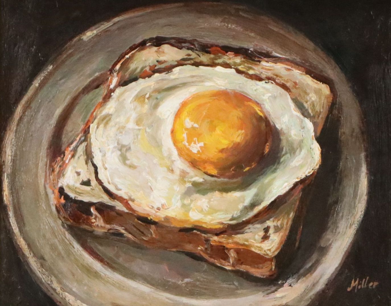 A. K. Miller Still Life Oil Painting "Egg Study"