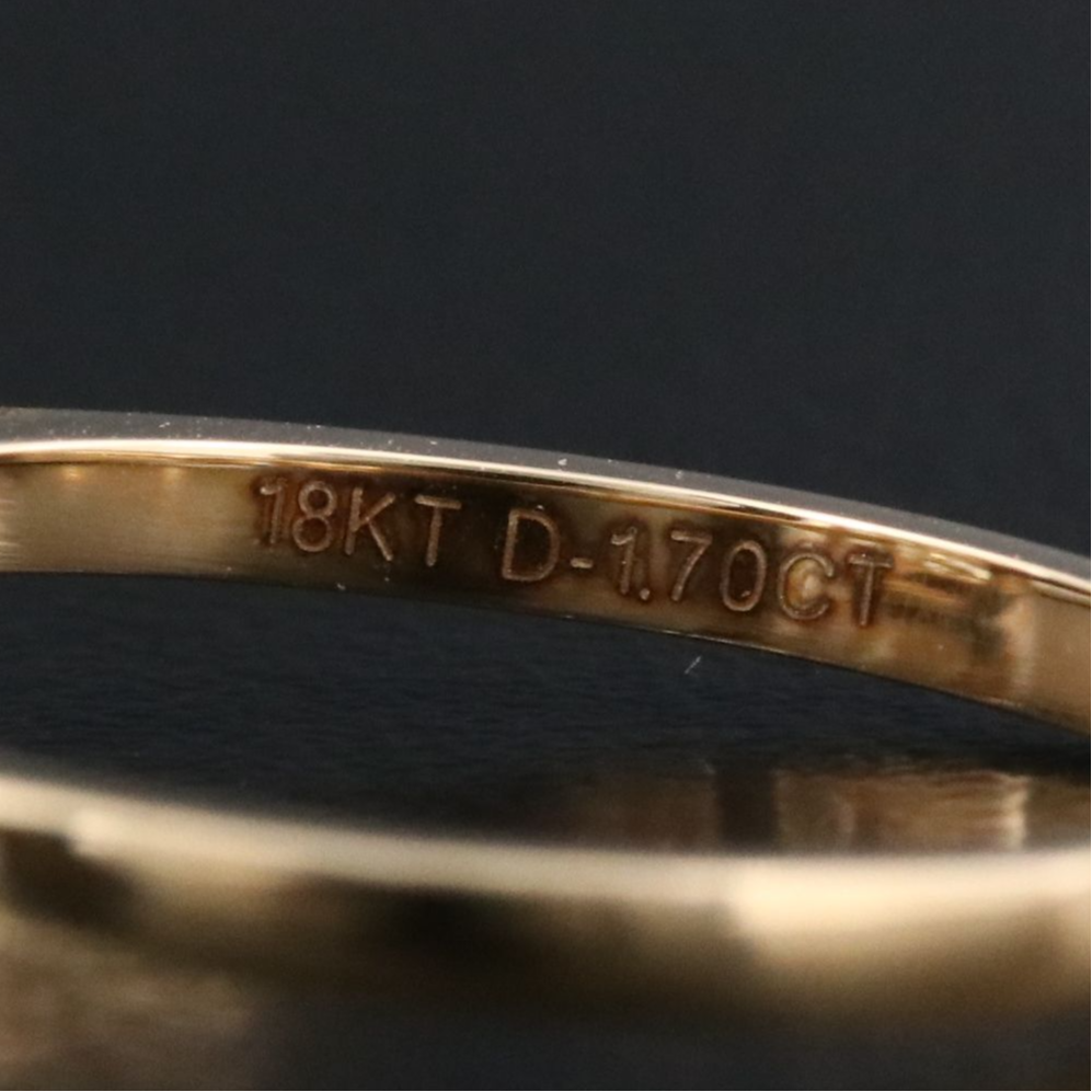 18K 1.70 CT Internally Flawless Diamond Ring