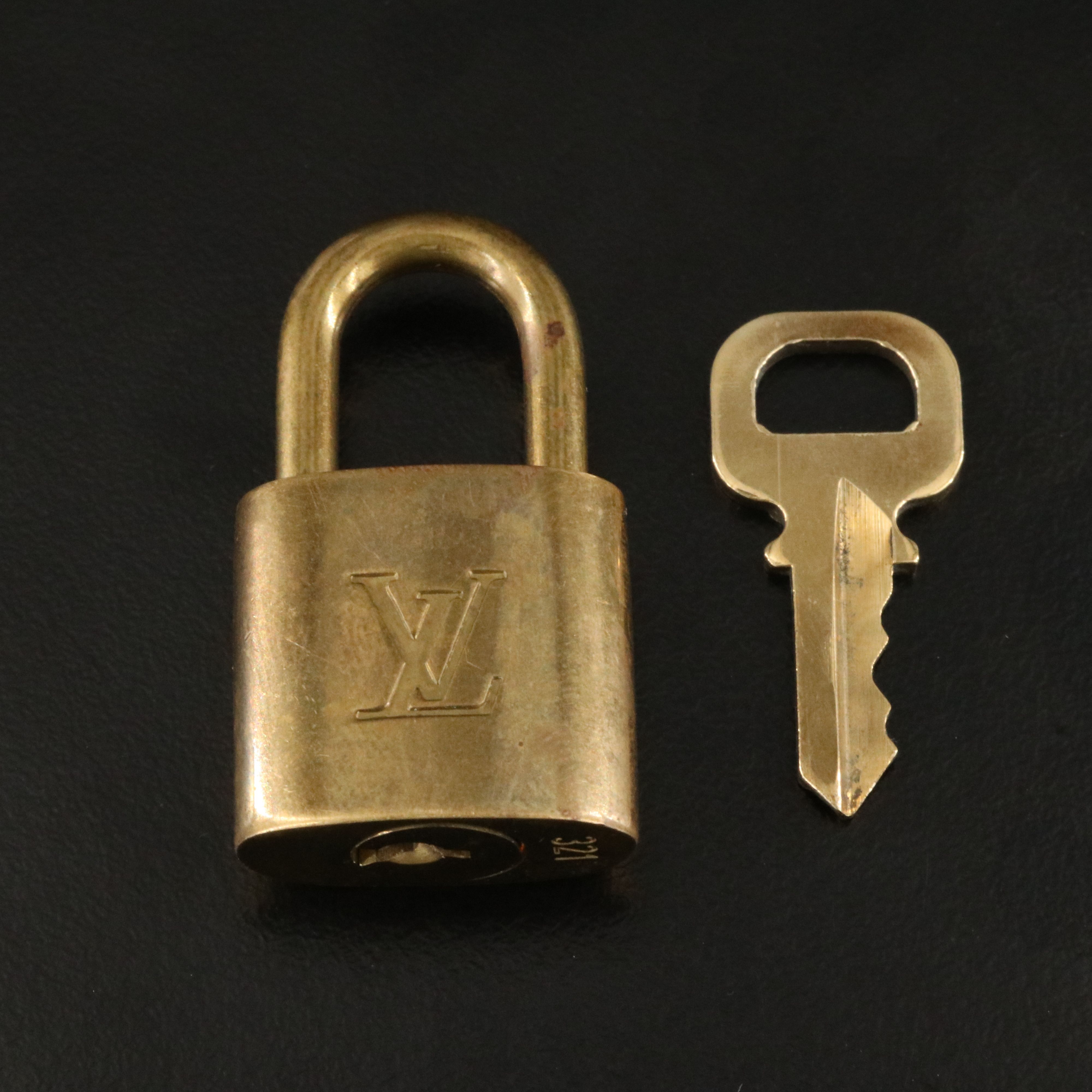 Louis Vuitton Brass Luggage Padlock and Key