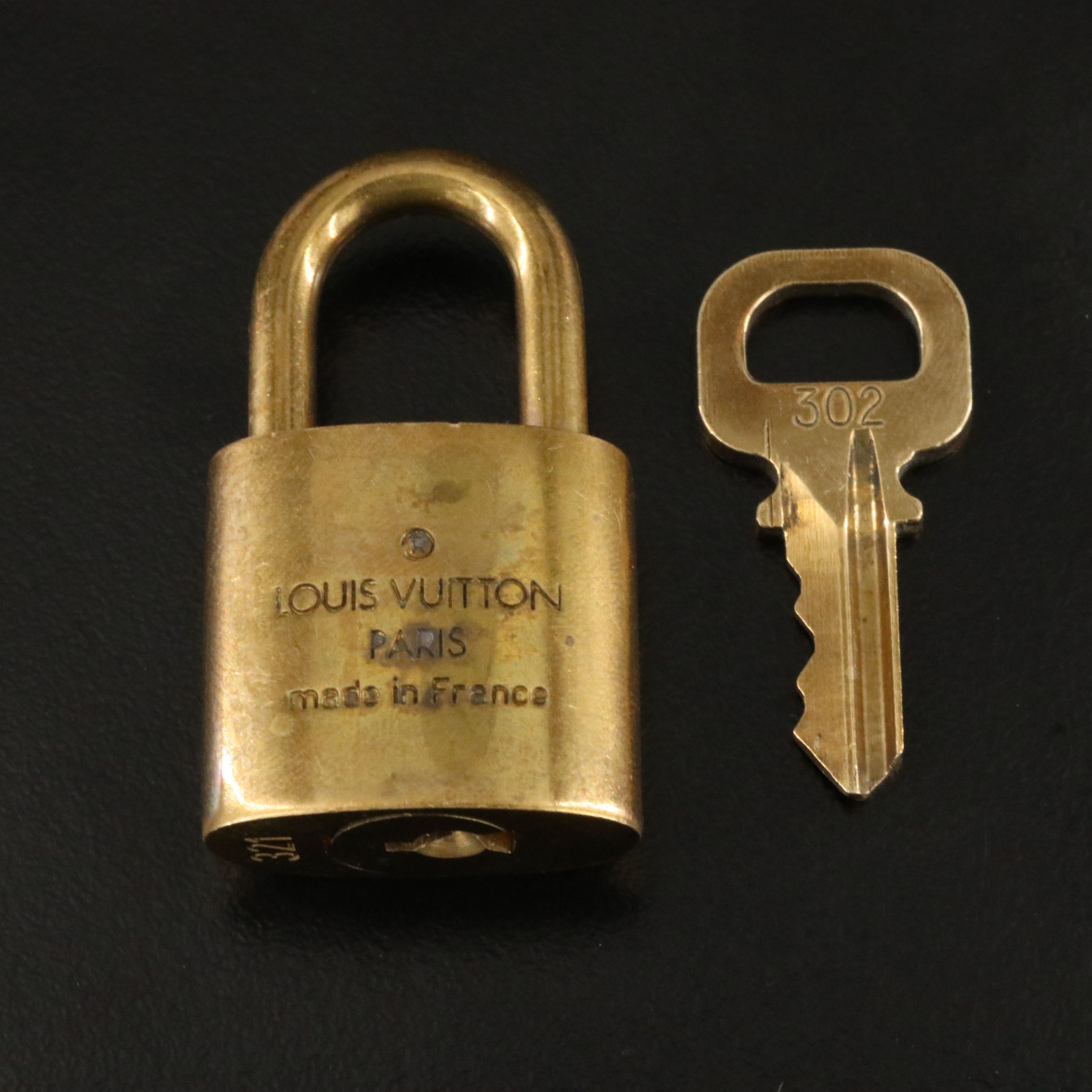 Louis Vuitton Brass Luggage Padlock and Key