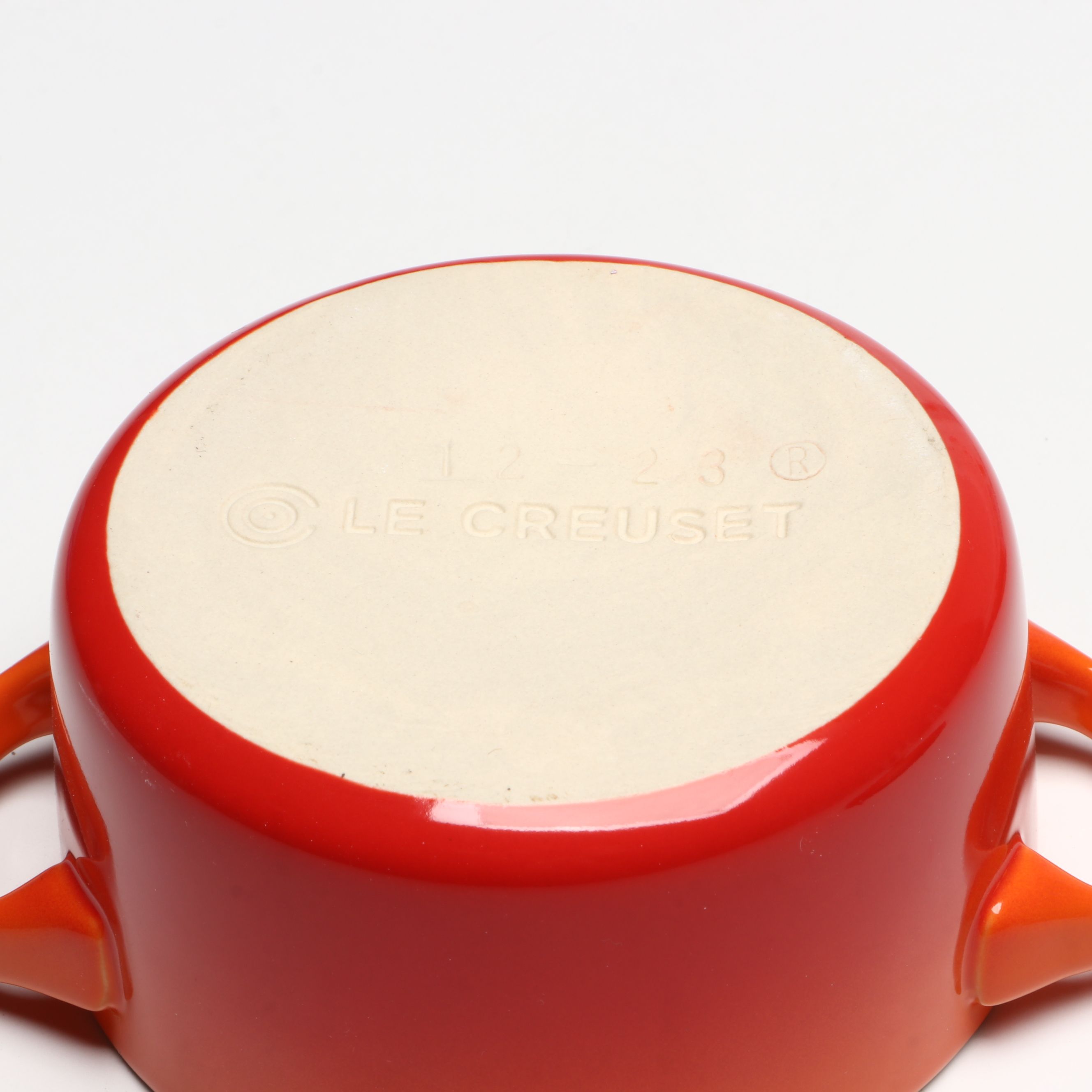 Le Creuset "Flame Orange Mini Cocotte" Stoneware Dutch Ovens