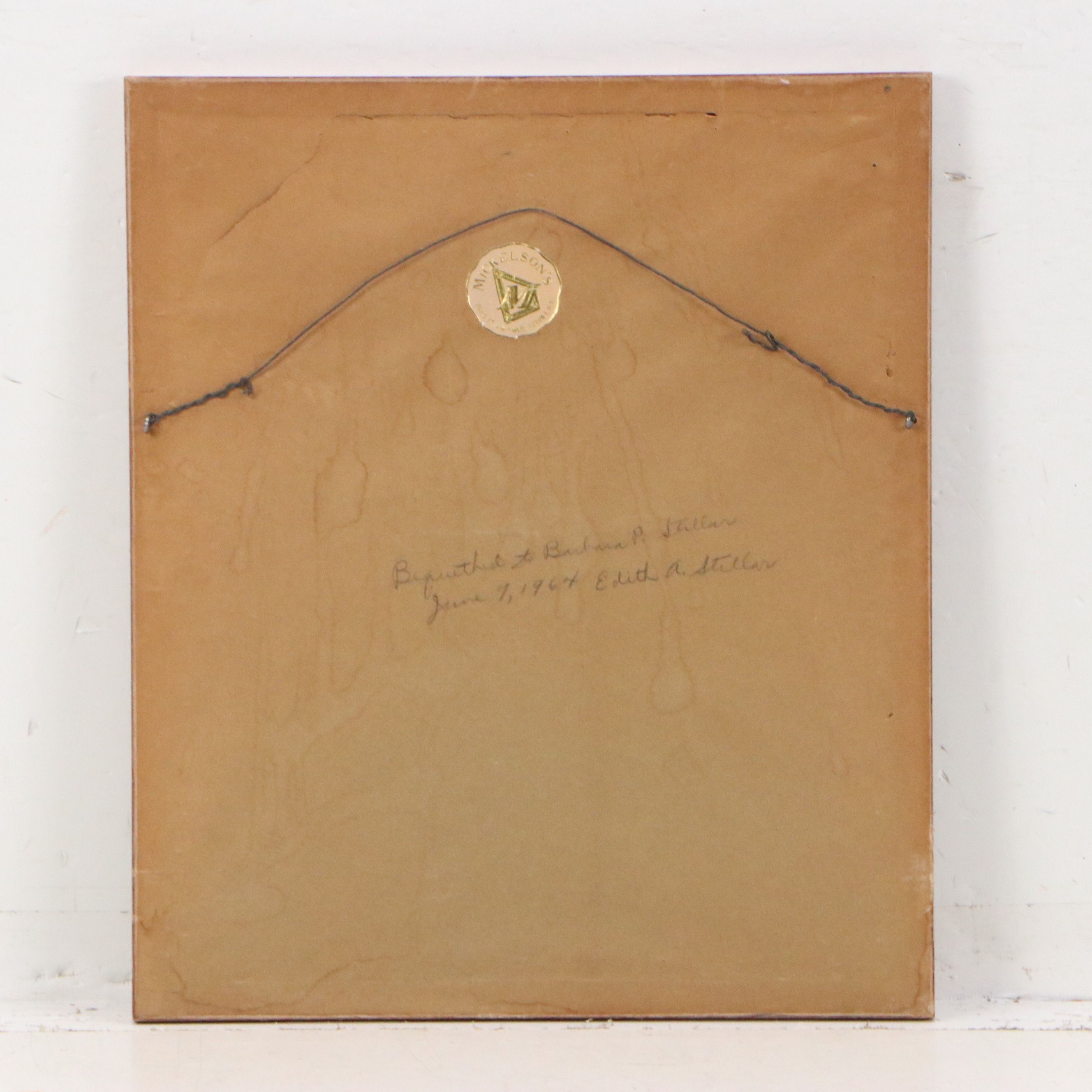 Edith A. Stellar Forest Landscape Chalk Pastel Drawing, 1945